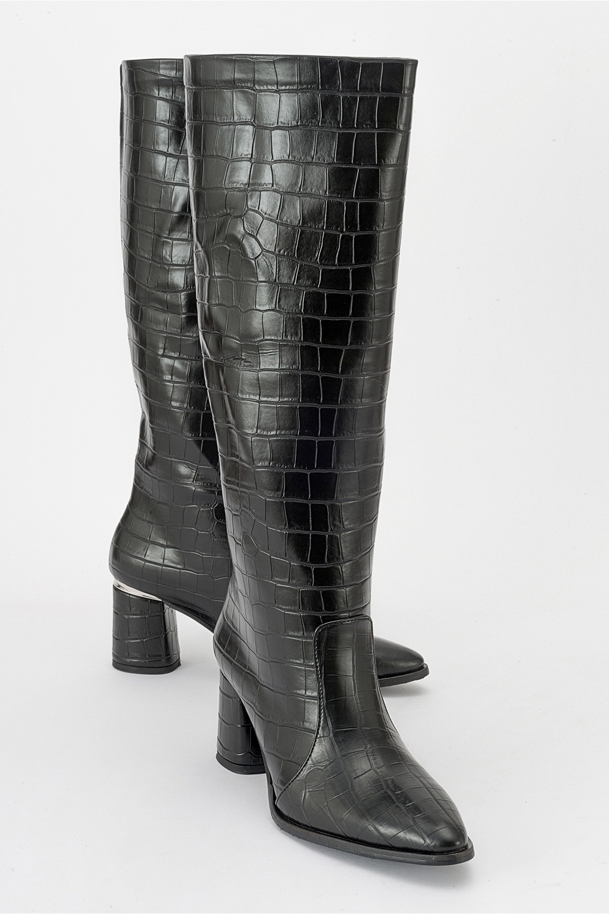 Levně LuviShoes BELIS Black Print Women's Heeled Boots