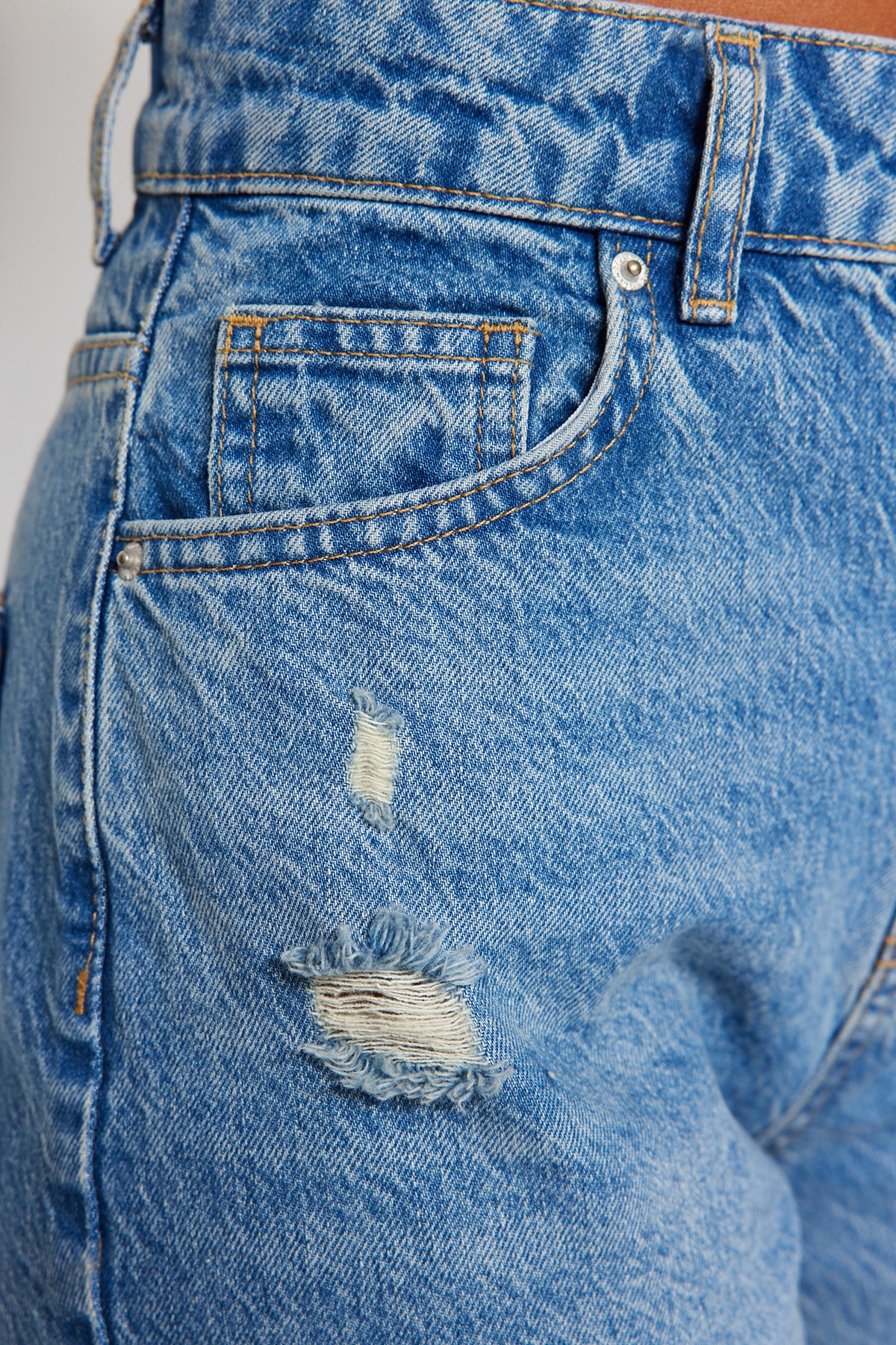 Trendyol Blue rupt High Waist Long Straight Jeans
