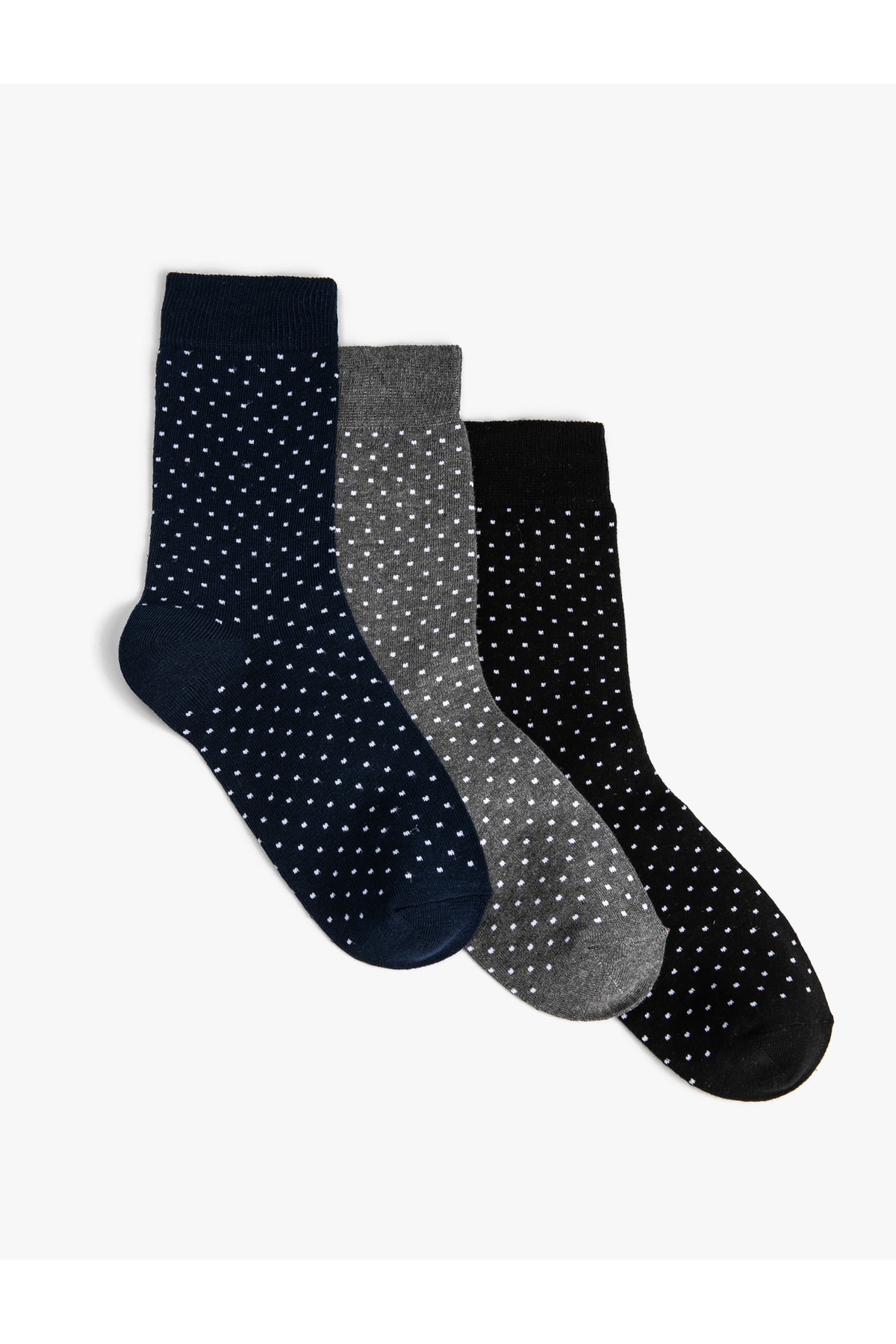 Koton Set of 3 Crewneck Socks Multicolored, Geometric Pattern