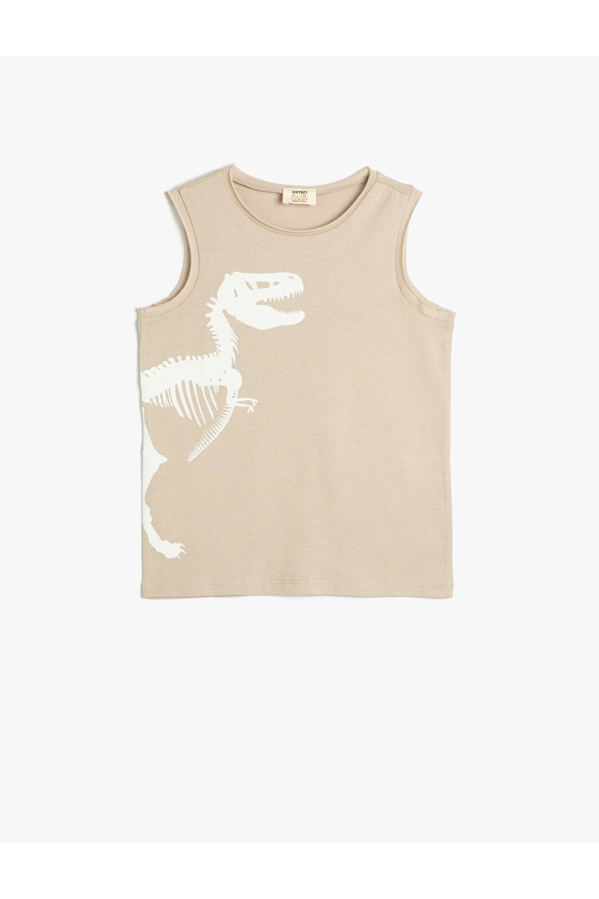Levně Koton Undershirt Dinosaur Printed Sleeveless Crew Neck Cotton