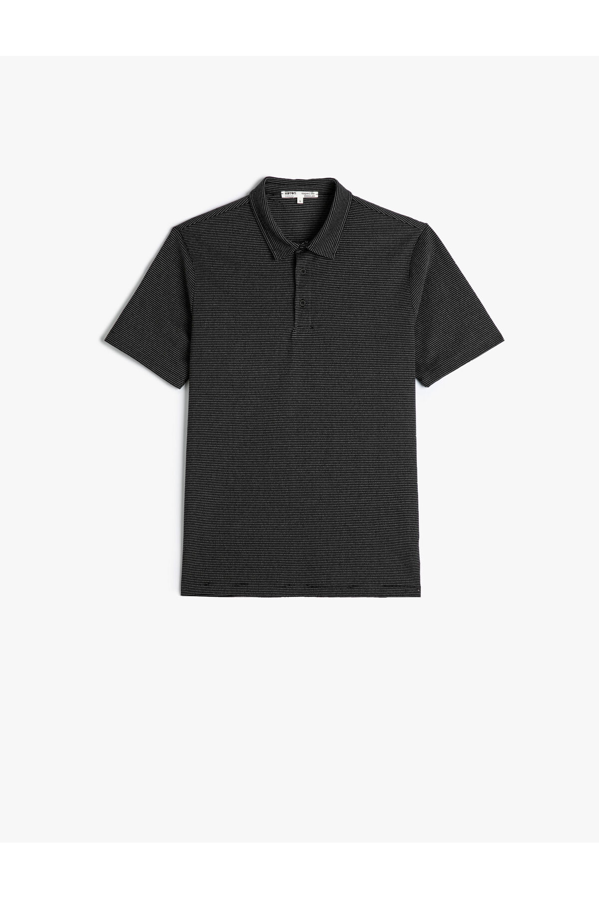 Levně Koton Polo Neck T-Shirt Short Sleeve Buttoned Textured