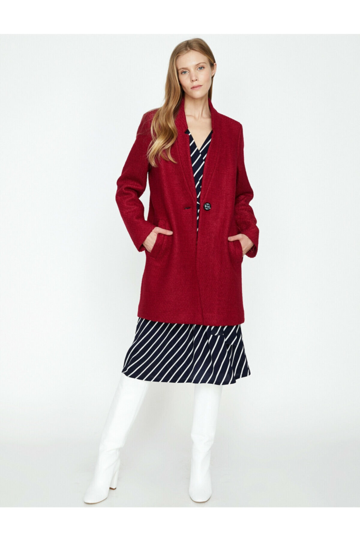 Koton Women's Pocket Detailed Coat