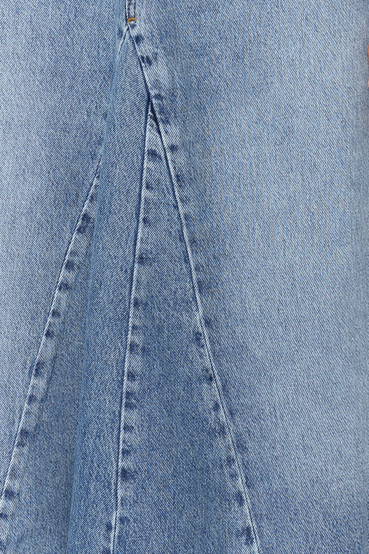 Trendyol Blue Flounce Sewing Detailed High Waist Maxi Denim Skirt