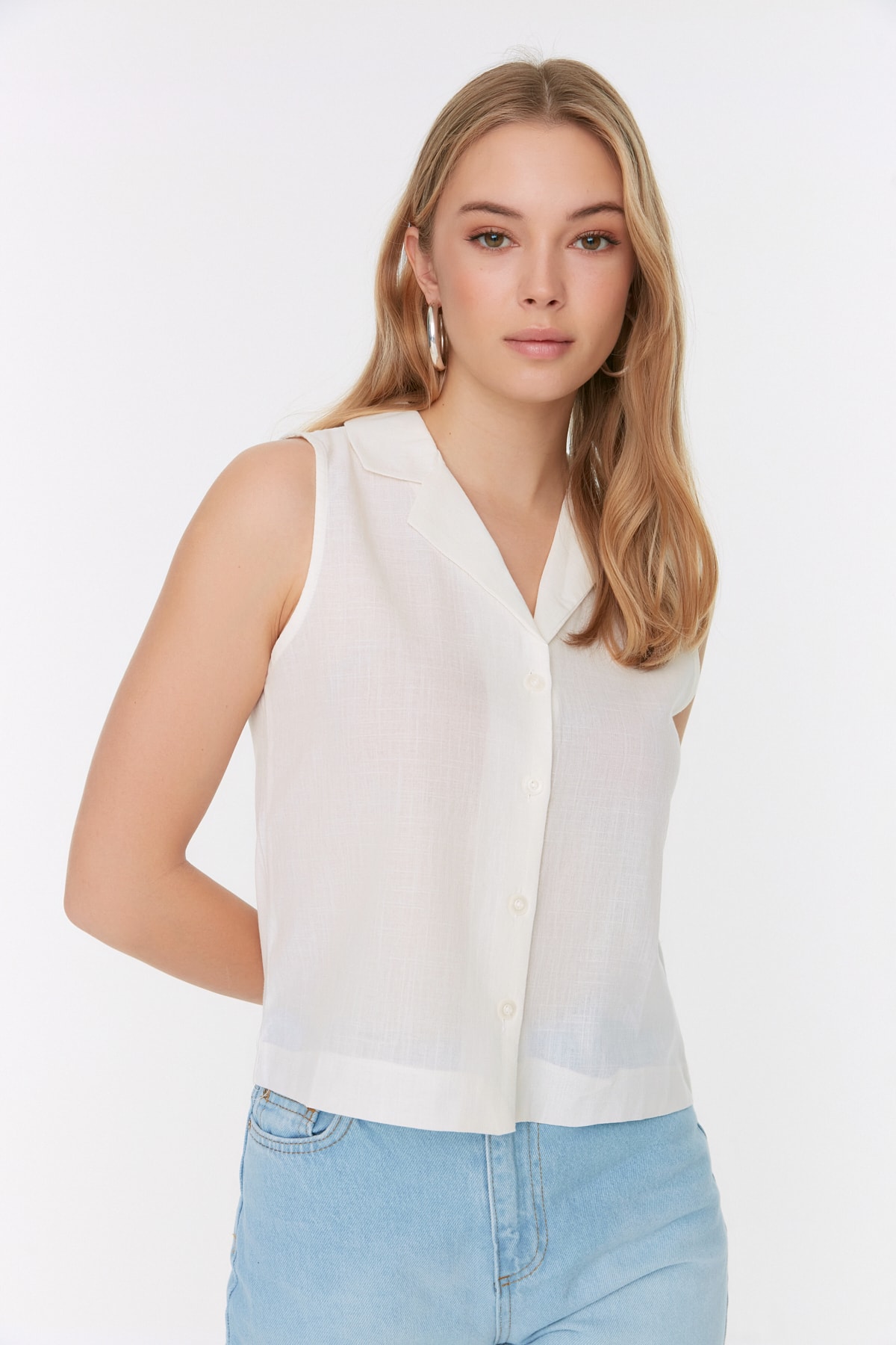 Trendyol Shirt - Ecru - Regular fit