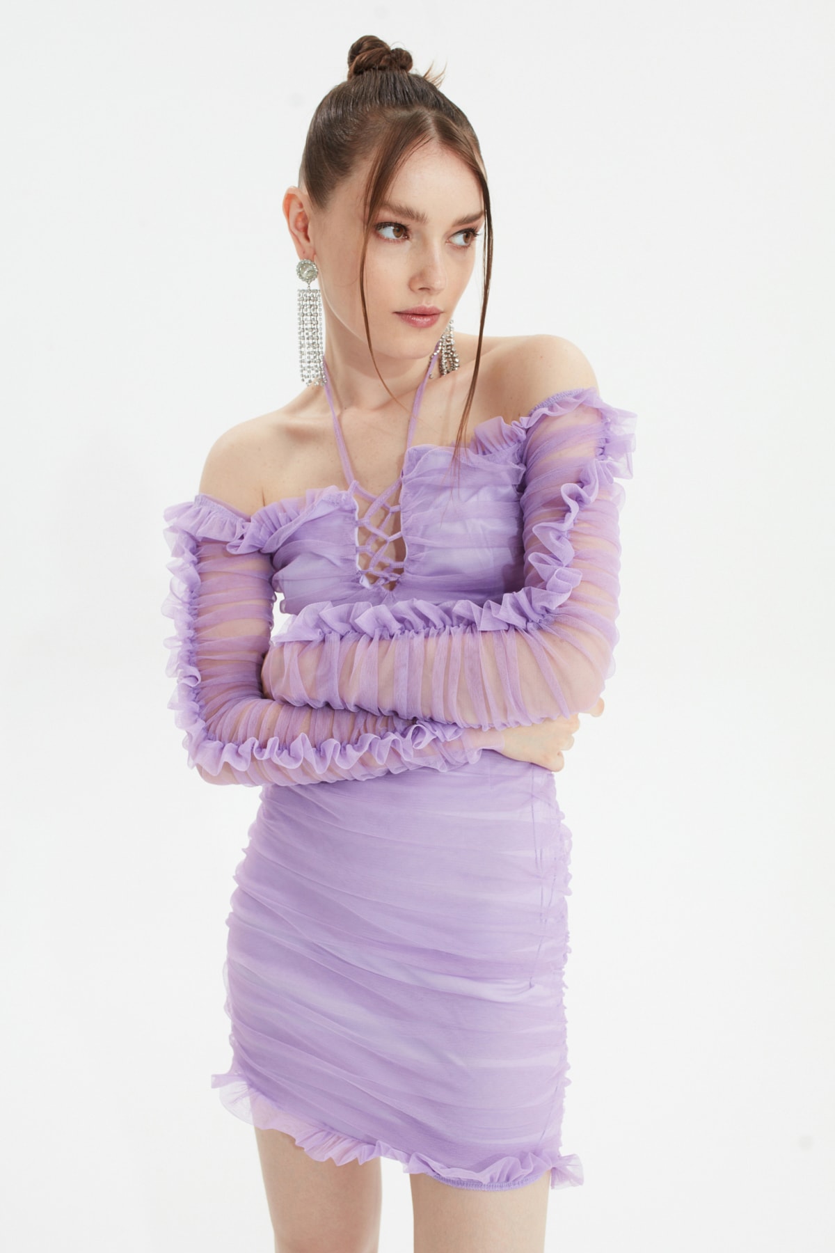 Rochie dama Trendyol Tulle Detailed