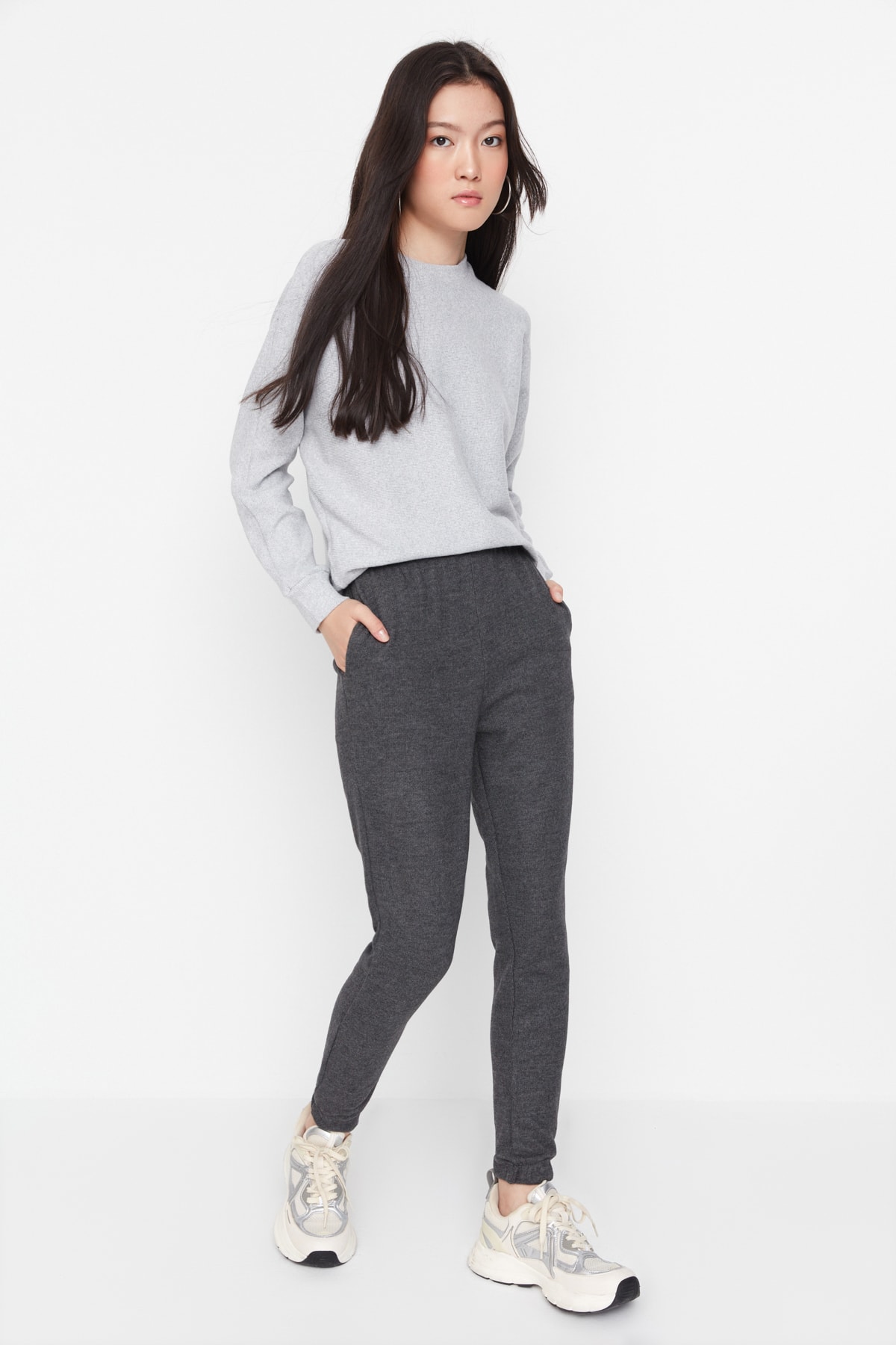Trendyol Anthracite Thessaloniki Basic Jogger Thessaloniki Knitted Sweatpants
