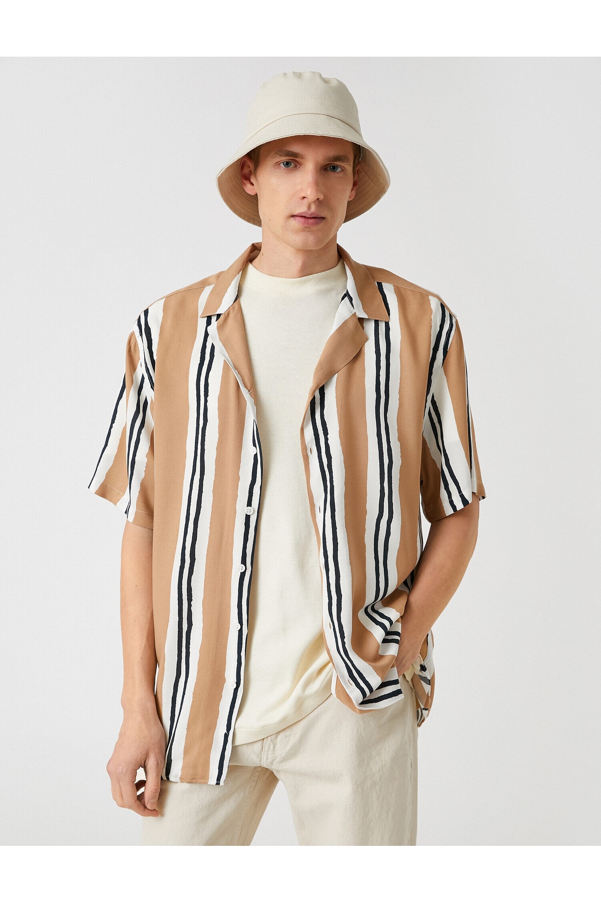 Levně Koton Striped Short Sleeve Summer Shirt