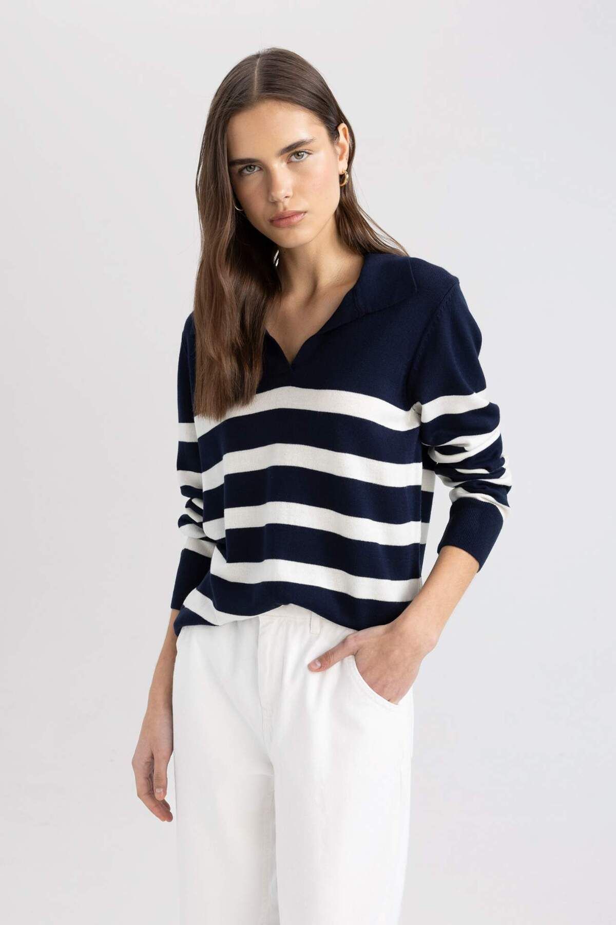 DEFACTO Regular Fit Polo Neck Sweater