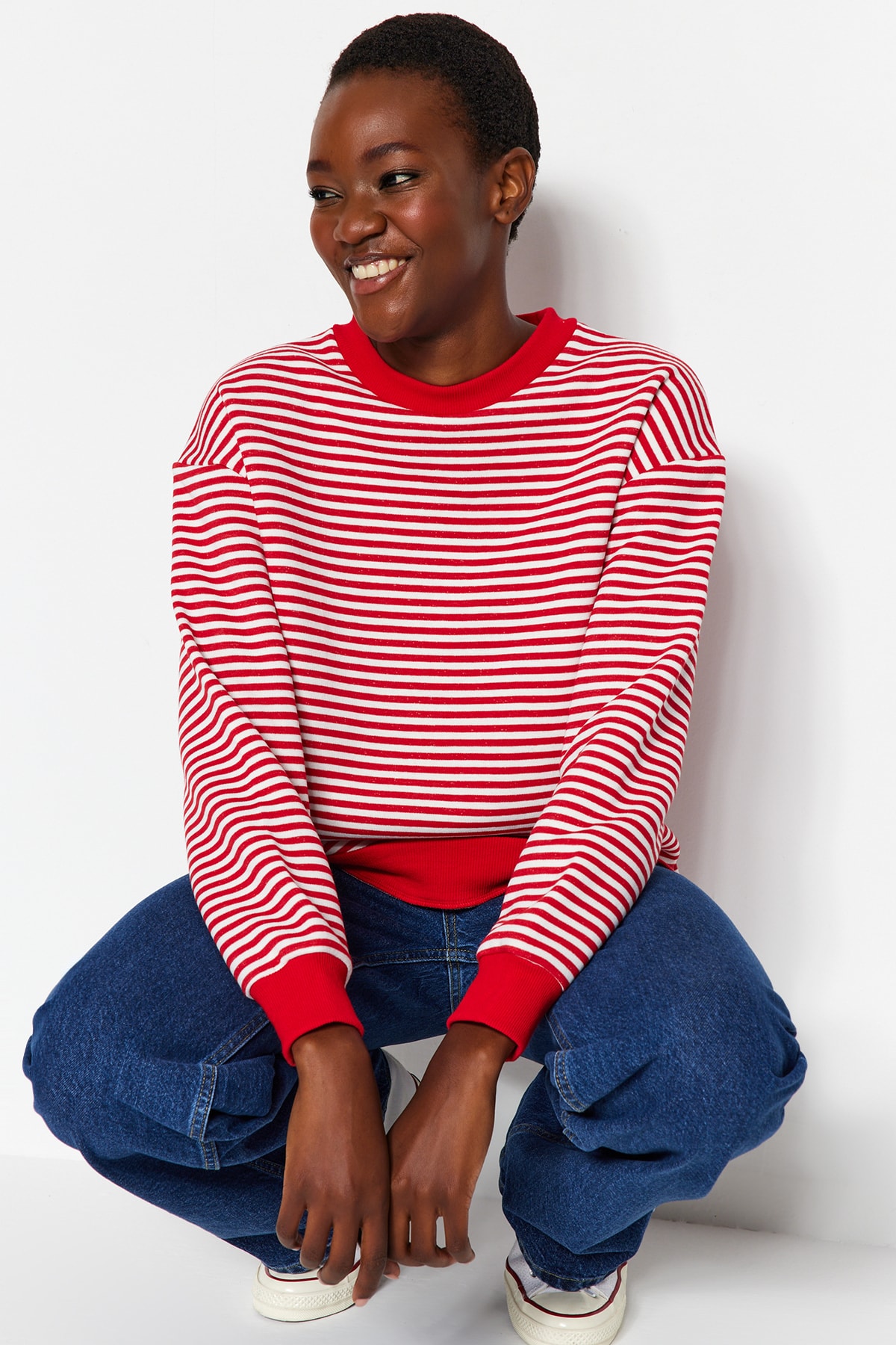 Trendyol Sweatshirt - Red - Regular fit