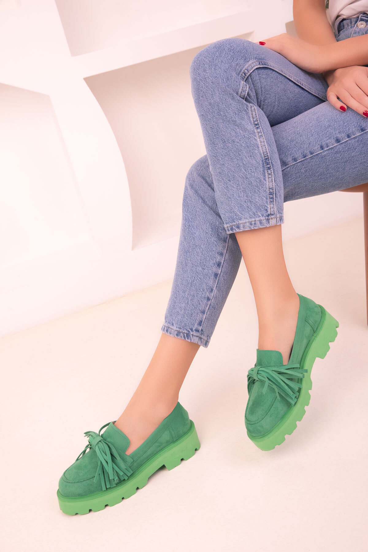 Soho Green Suede Women's Casual Shoes 17945