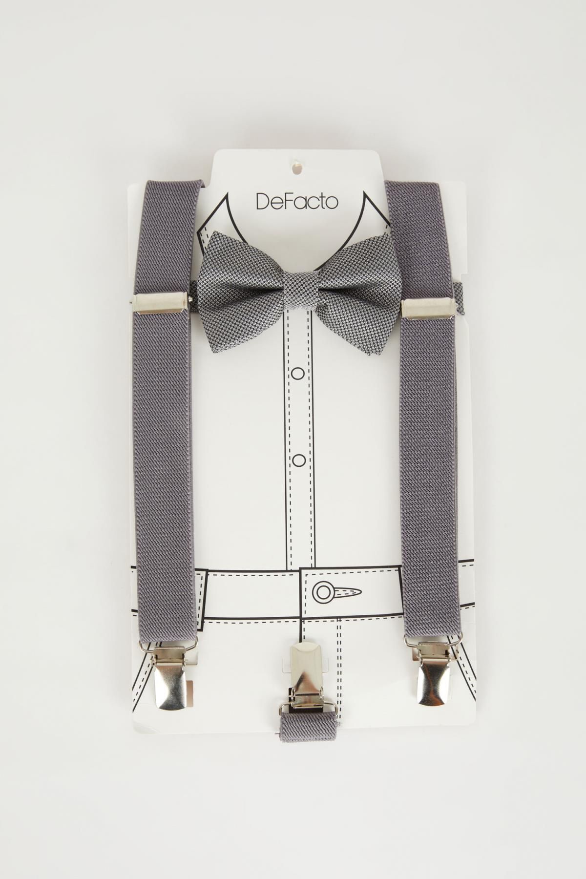 DEFACTO Boy's Trouser Suspenders Bow Tie Set of 2