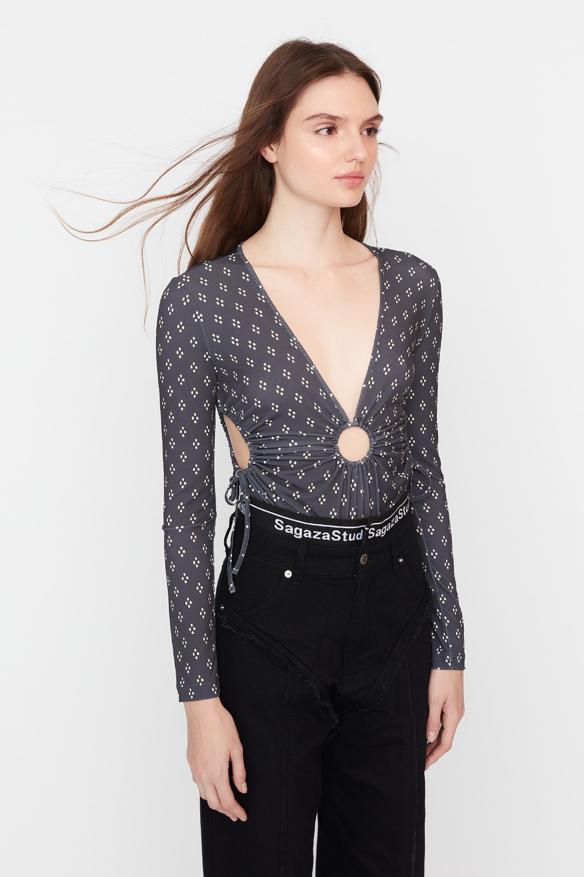 Trendyol X Sagaza Studio Multicolored Cut Out Detailed Body