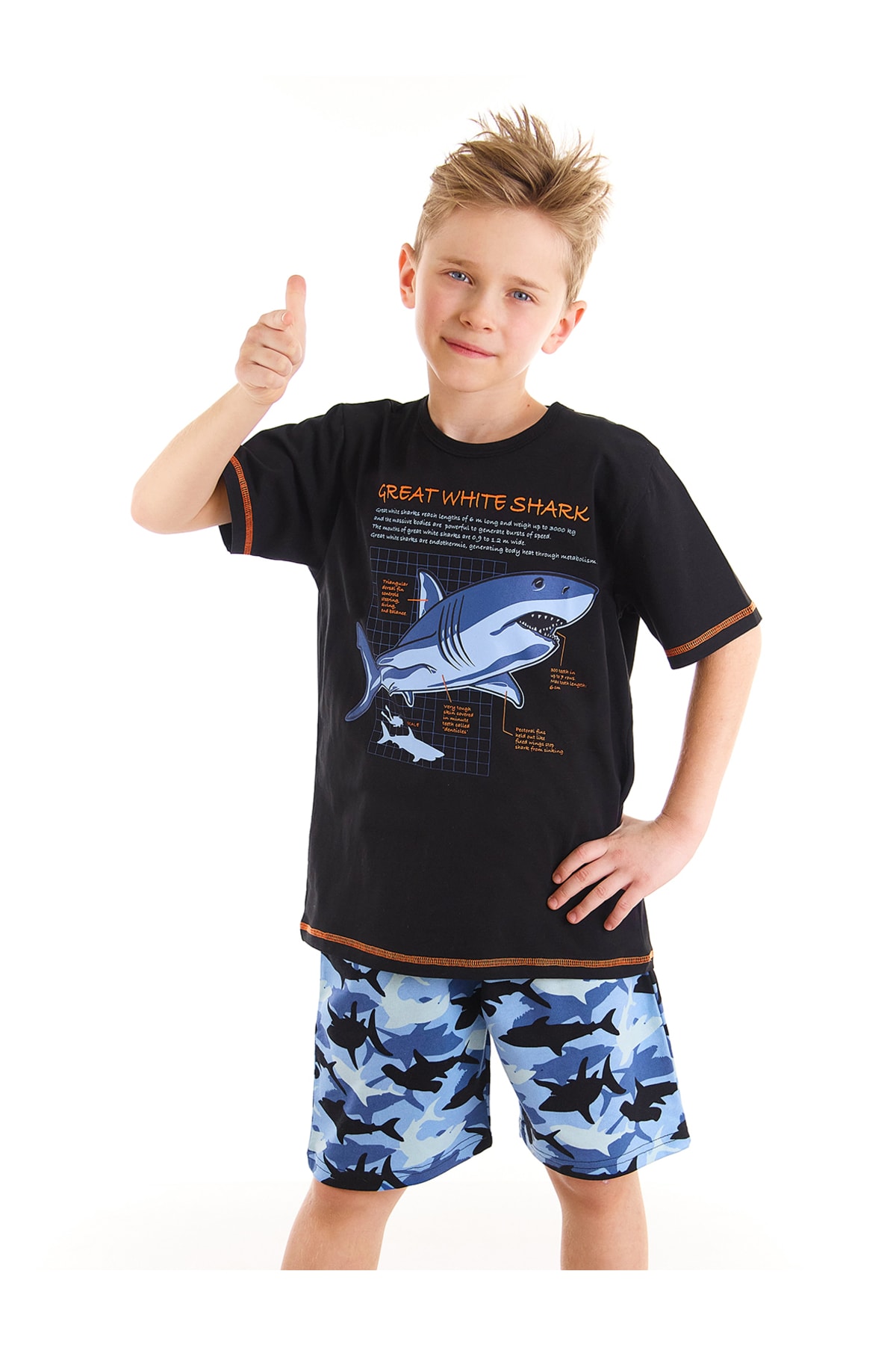 Levně mshb&g Shark Kamo Boys T-shirt Shorts Set