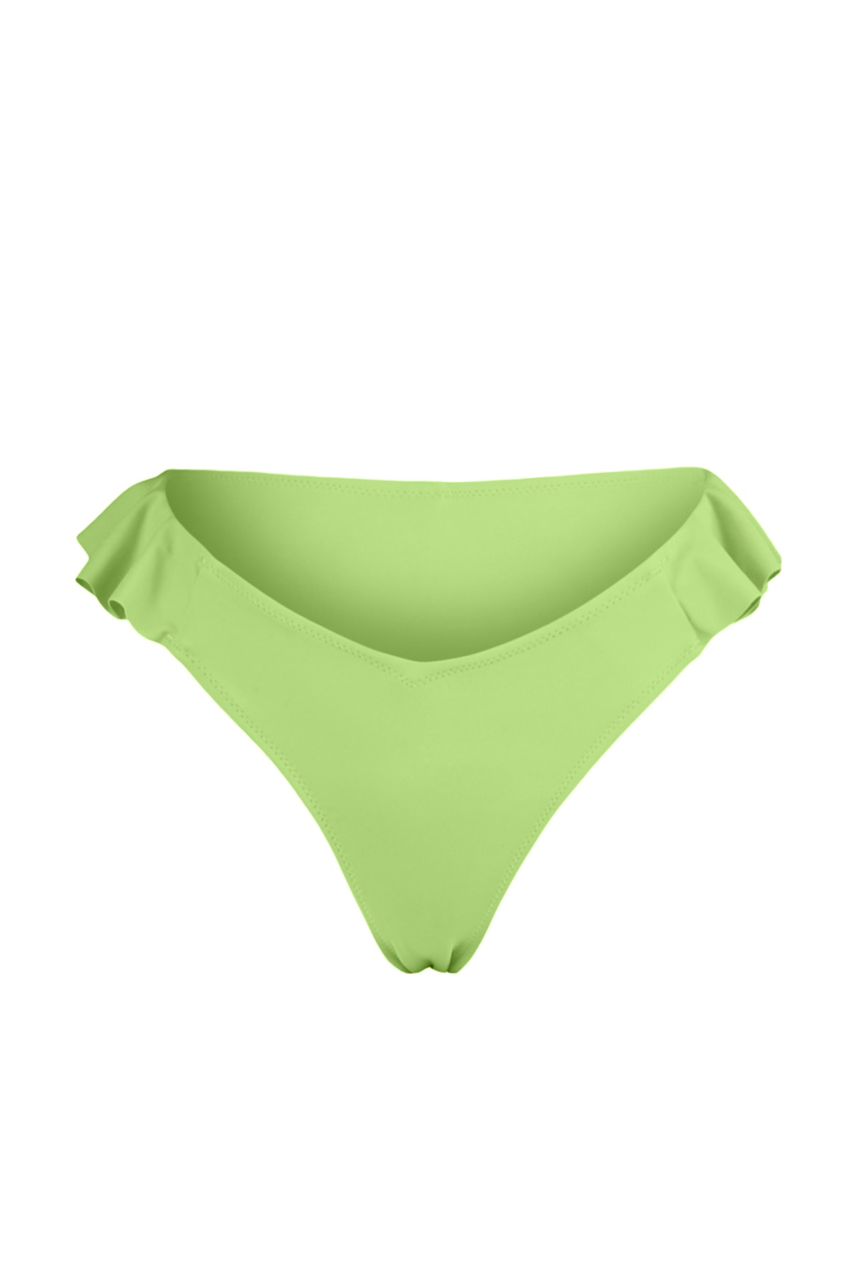 Trendyol Green Ruffle High Leg Bikini Bottoms