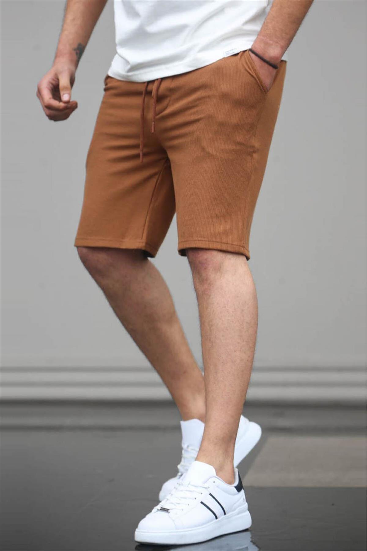 Madmext Brown Basic Men's Shorts 5438