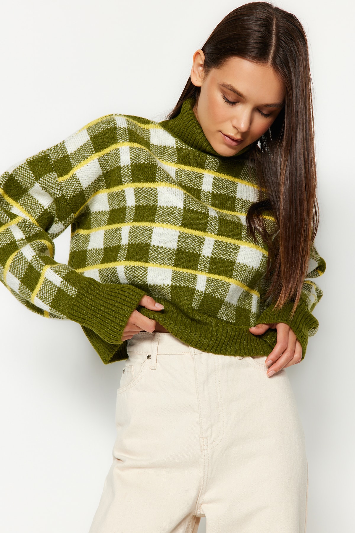 Trendyol Green Turtleneck Knitwear Sweater