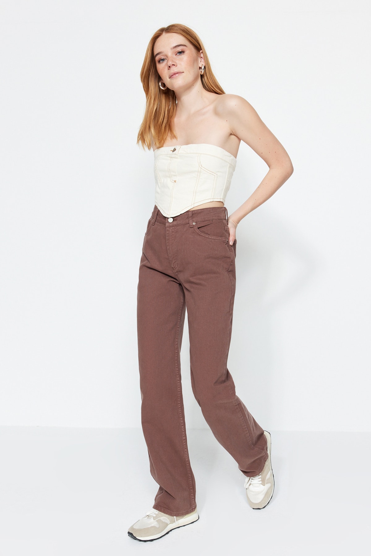 Trendyol Jeans - Brown - Wide leg