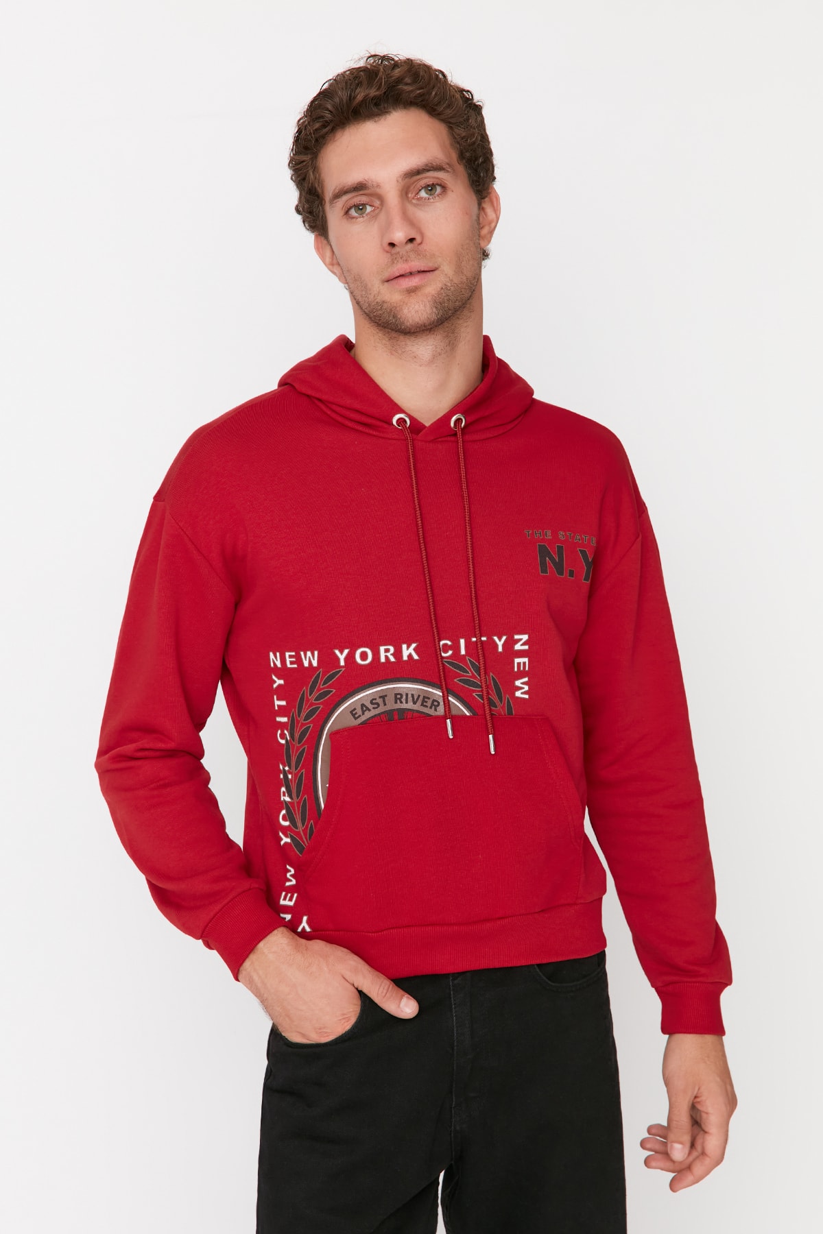Trendyol Sweatshirt - Burgundy - Regular fit