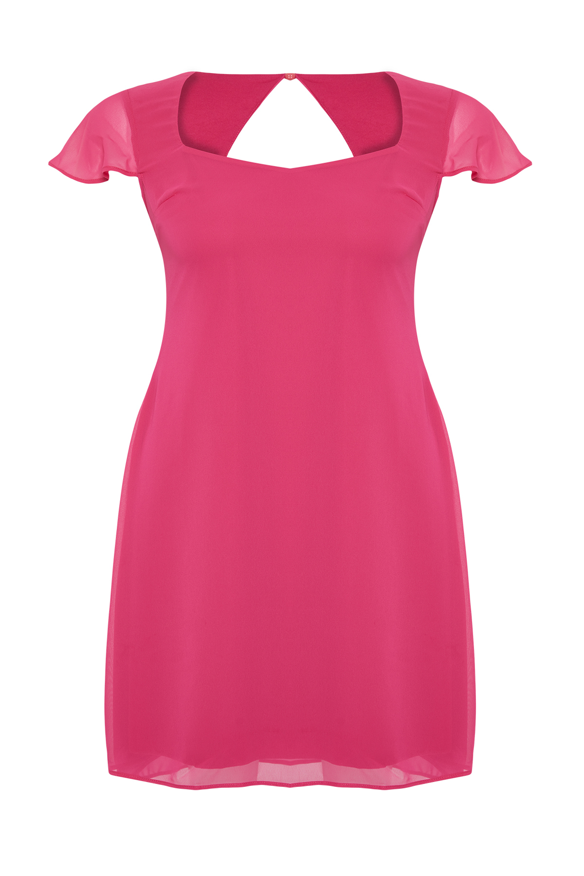 Trendyol Curve Pink Chiffon Woven Plus Size Dress