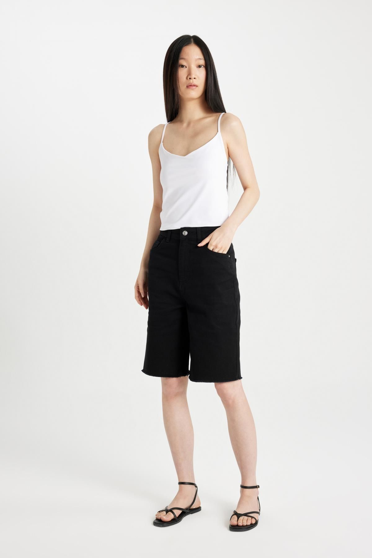 DEFACTO High Waist Gabardine Capri