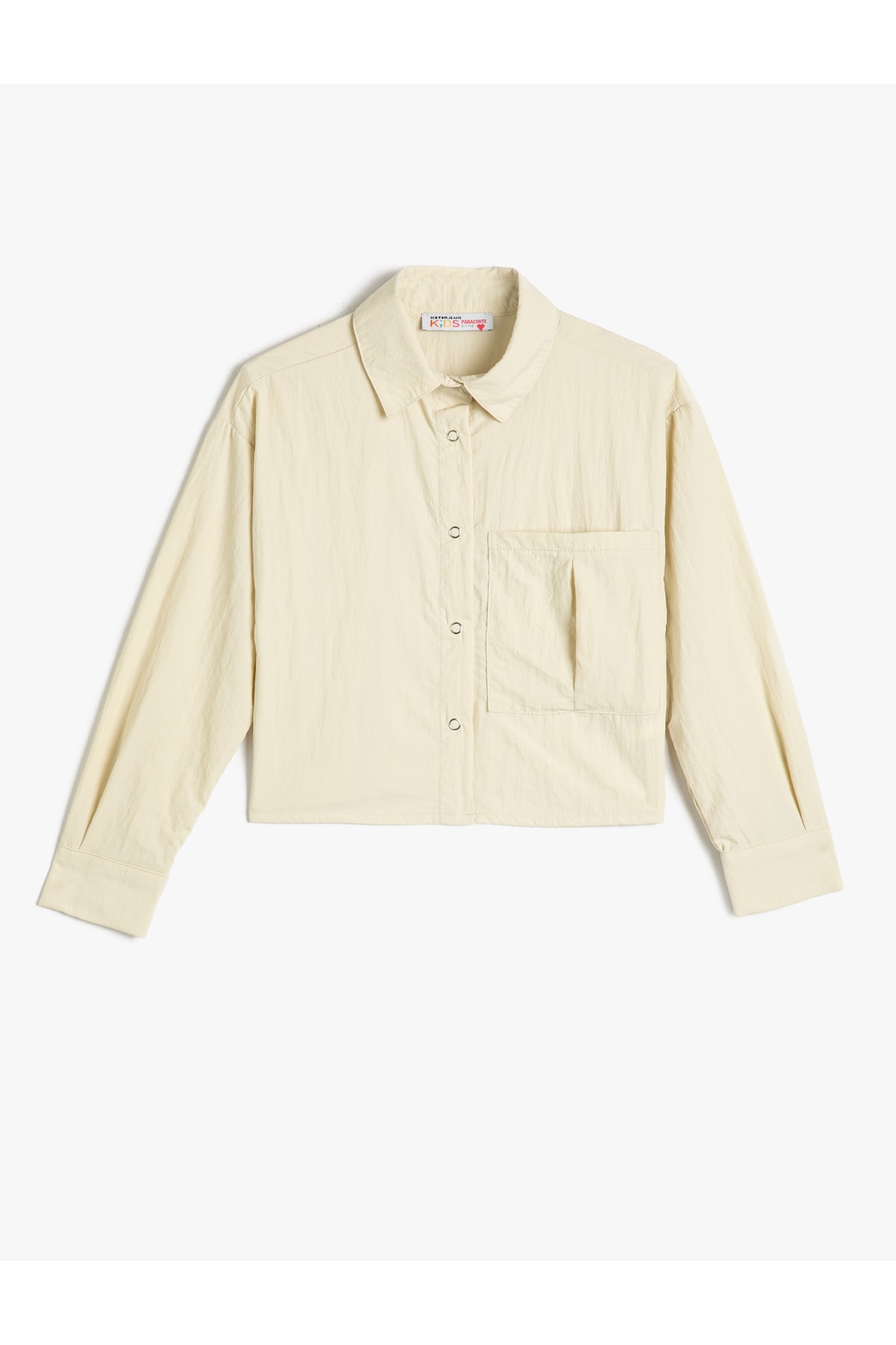 Levně Koton Shirt Long Sleeve Wide Pocket Detail Parachute Fabric Snap Buttons