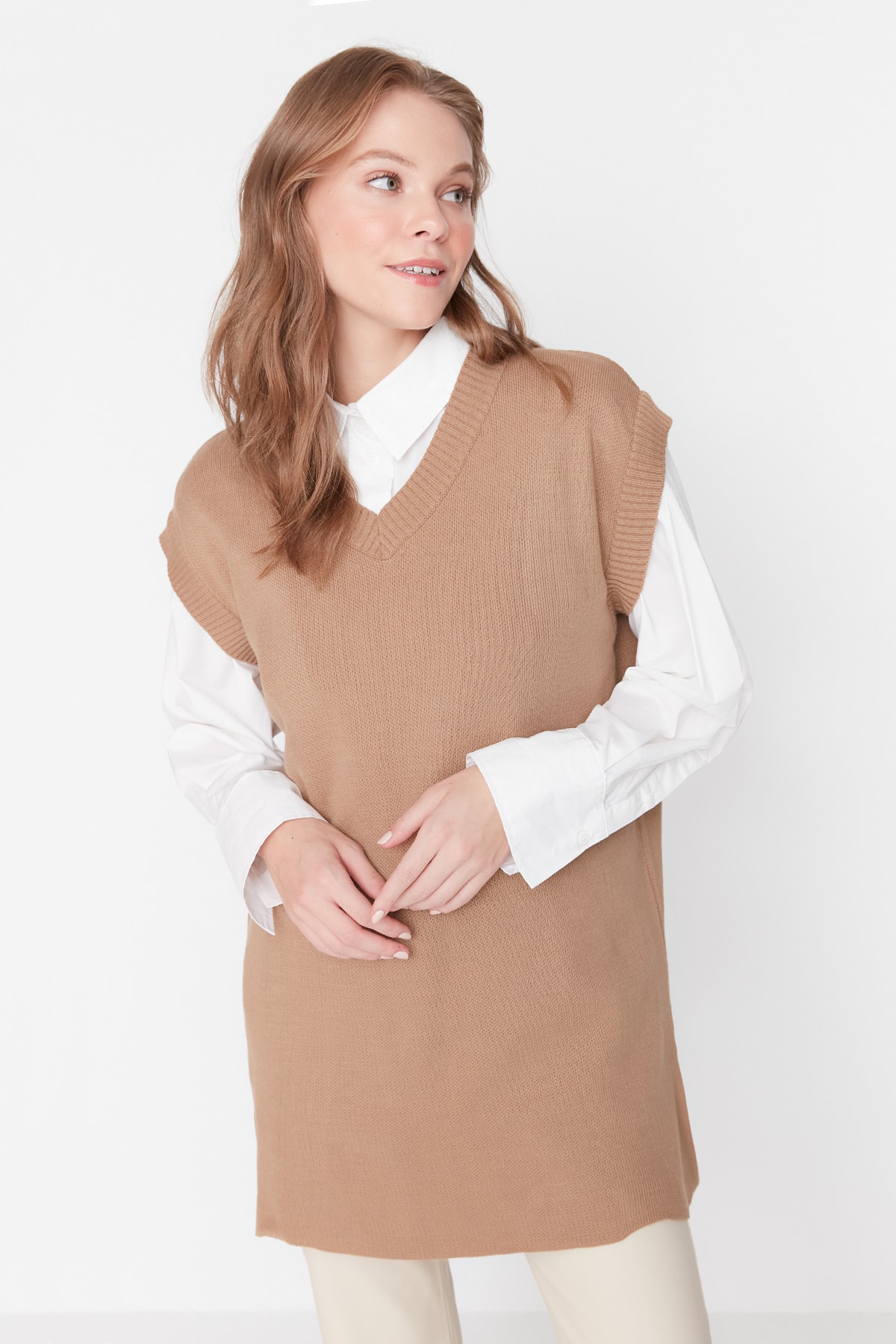 Trendyol Sweater - Brown - Regular fit