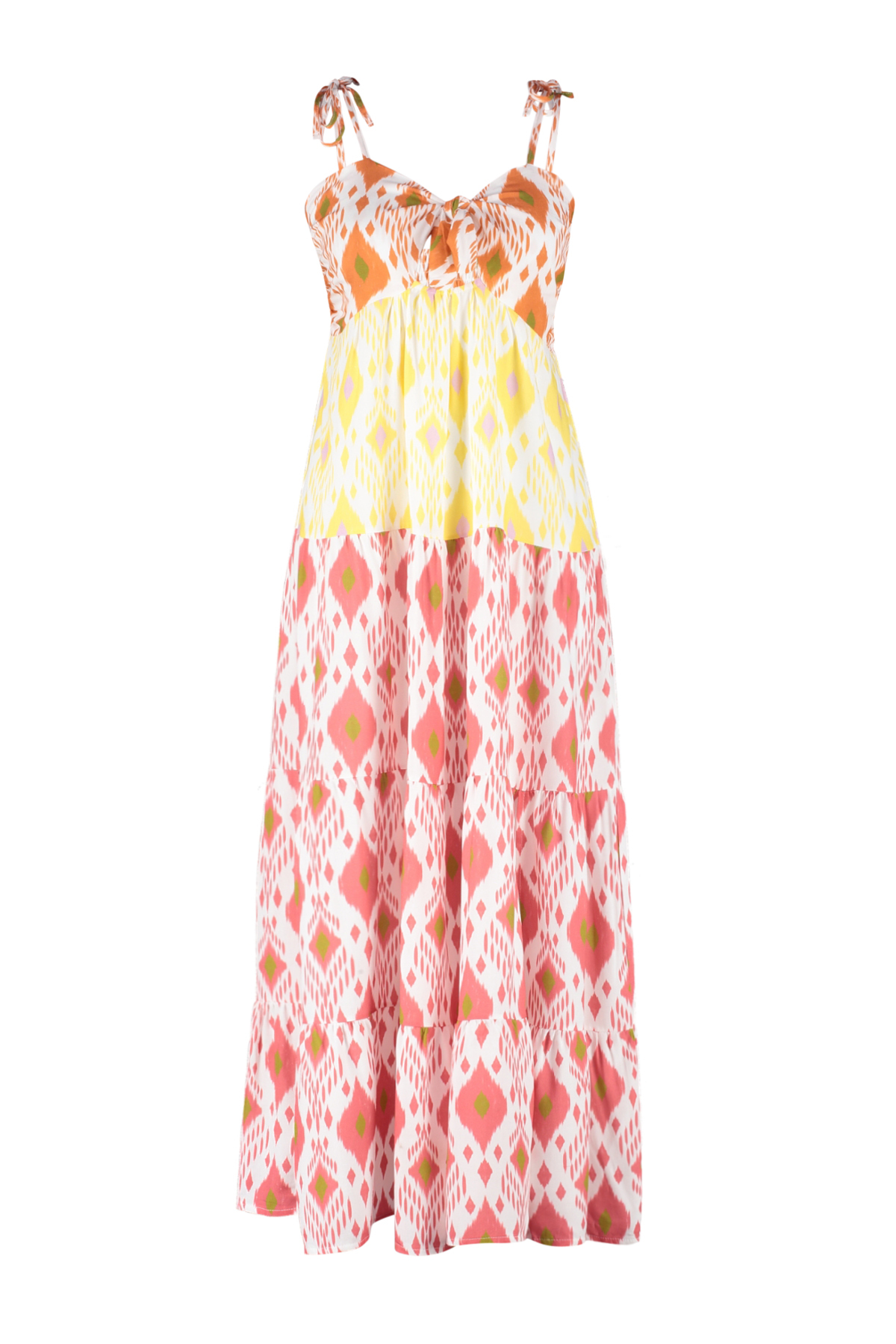 Trendyol Floral Pattern Maxi Woven Tie Beach Dress