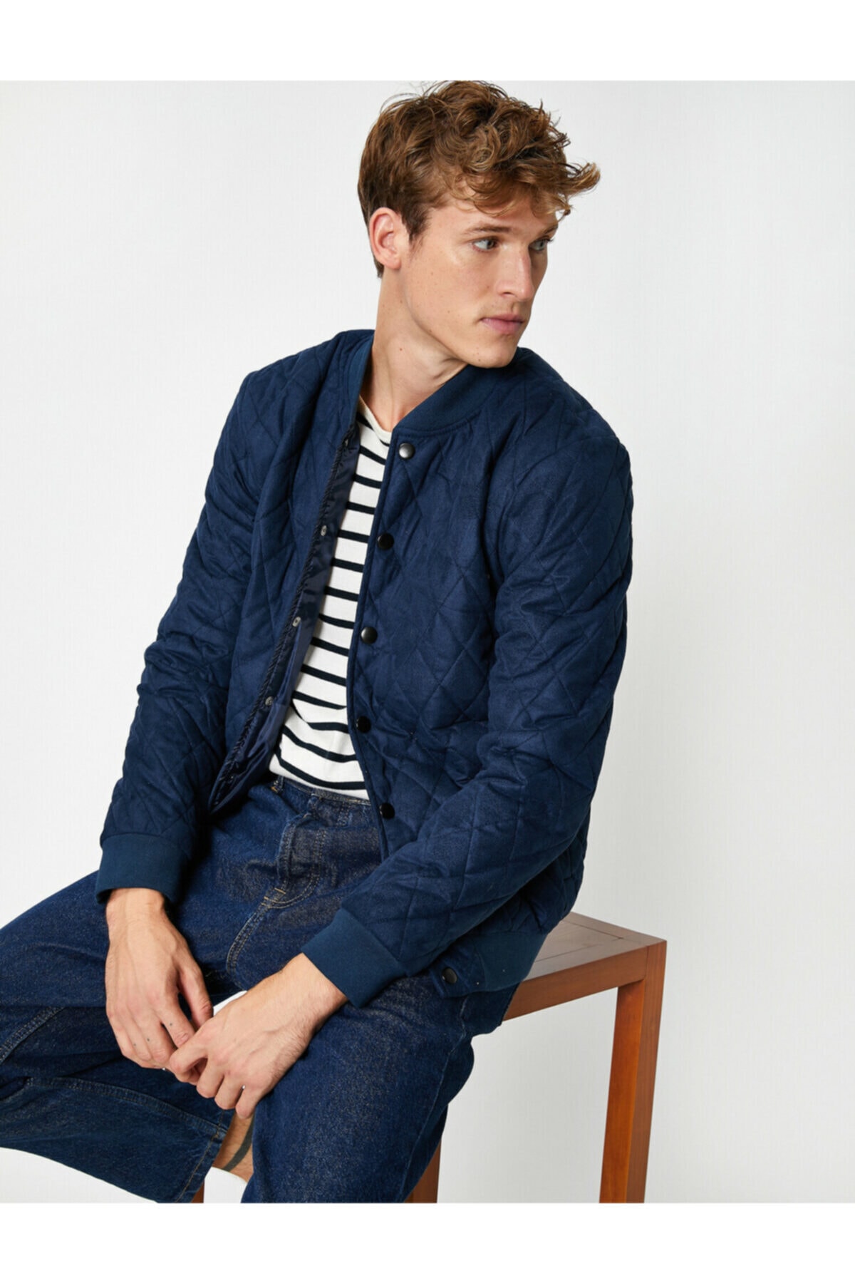 navy suede bomber jacket