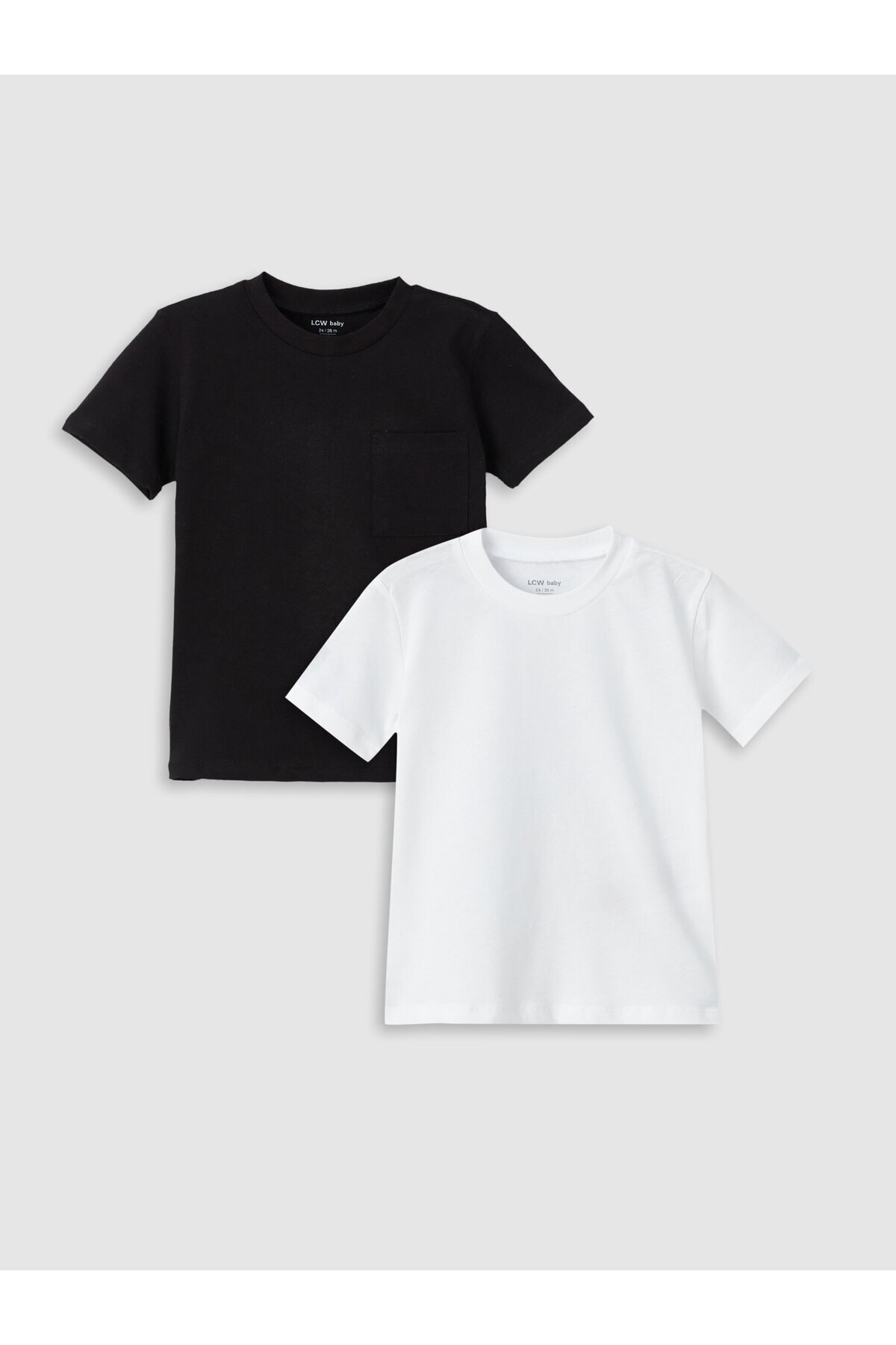 Levně LC Waikiki Crew Neck Short Sleeve Basic Cotton Baby Boy T-Shirt 2-Pack