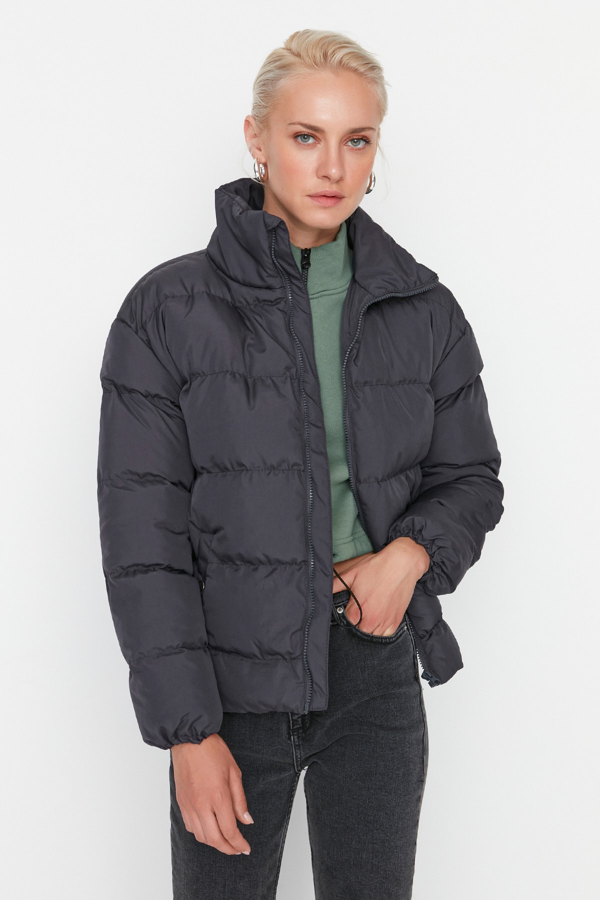 Trendyol Winter Jacket - Beige - Puffer