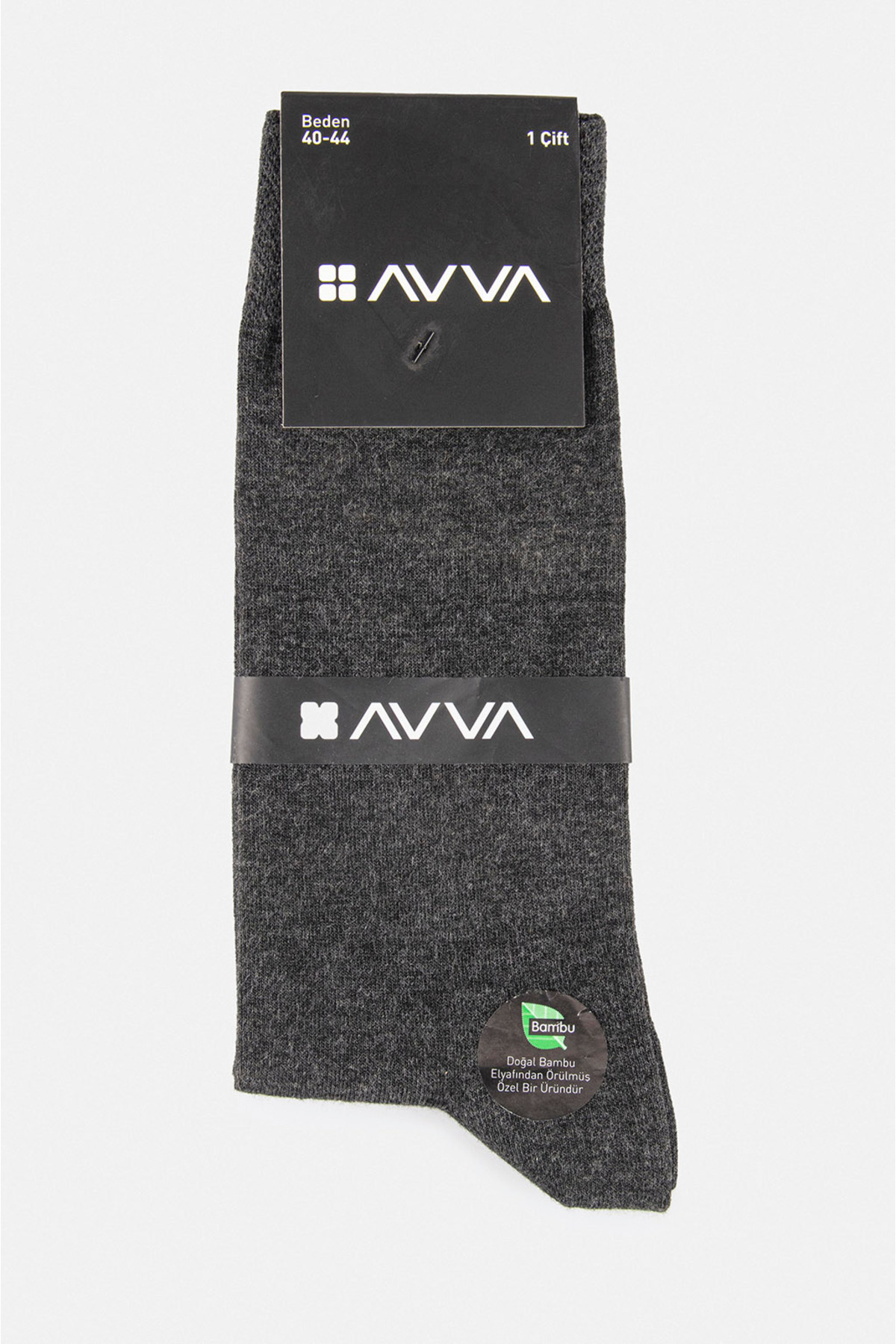 Avva Men's Anthracite Plain Bamboo Socks