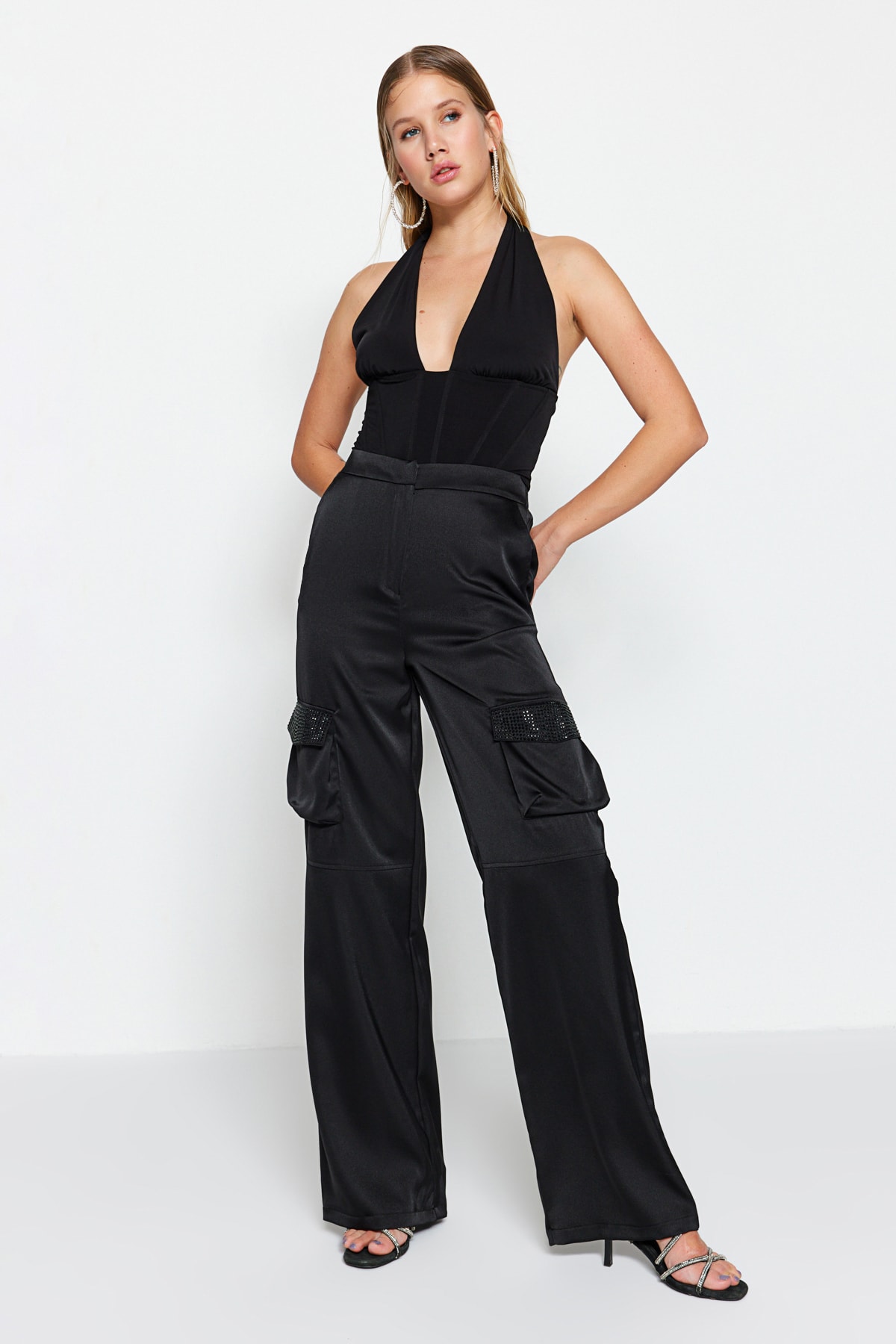 Trendyol Pants - Black - Wide leg