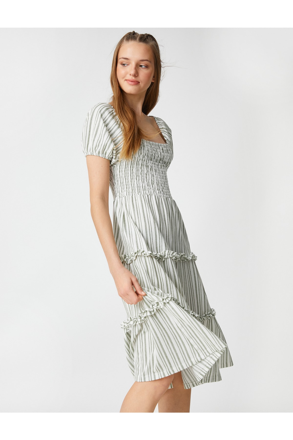 Koton Both Dress - Green - Ruffle