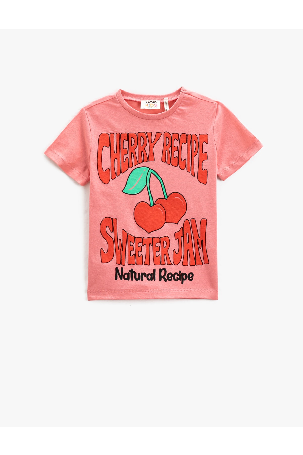 Levně Koton Cherry T-Shirt Short Sleeve Round Neck Cotton