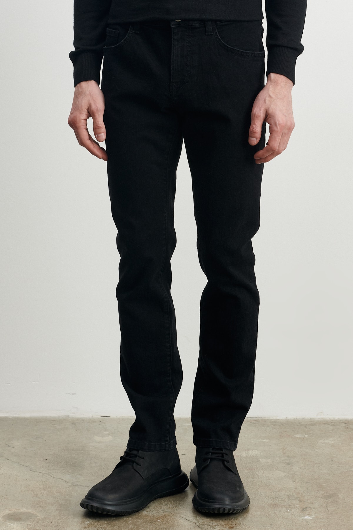AC&Co / Altınyıldız Classics Men's Black Extra Slim Fit Slim Fit Riss Cotton Flexible Denim Jeans Jeans