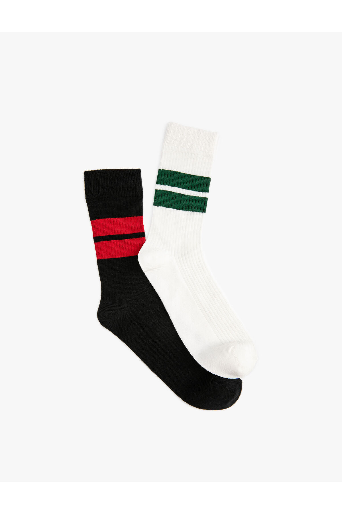 Levně Koton Set of 2 Socks with Stripes, Multicolored