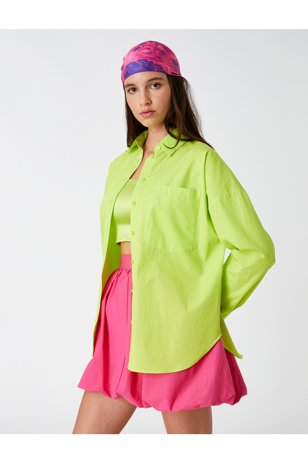 Koton Long Sleeve Cotton Shirt with Pocket