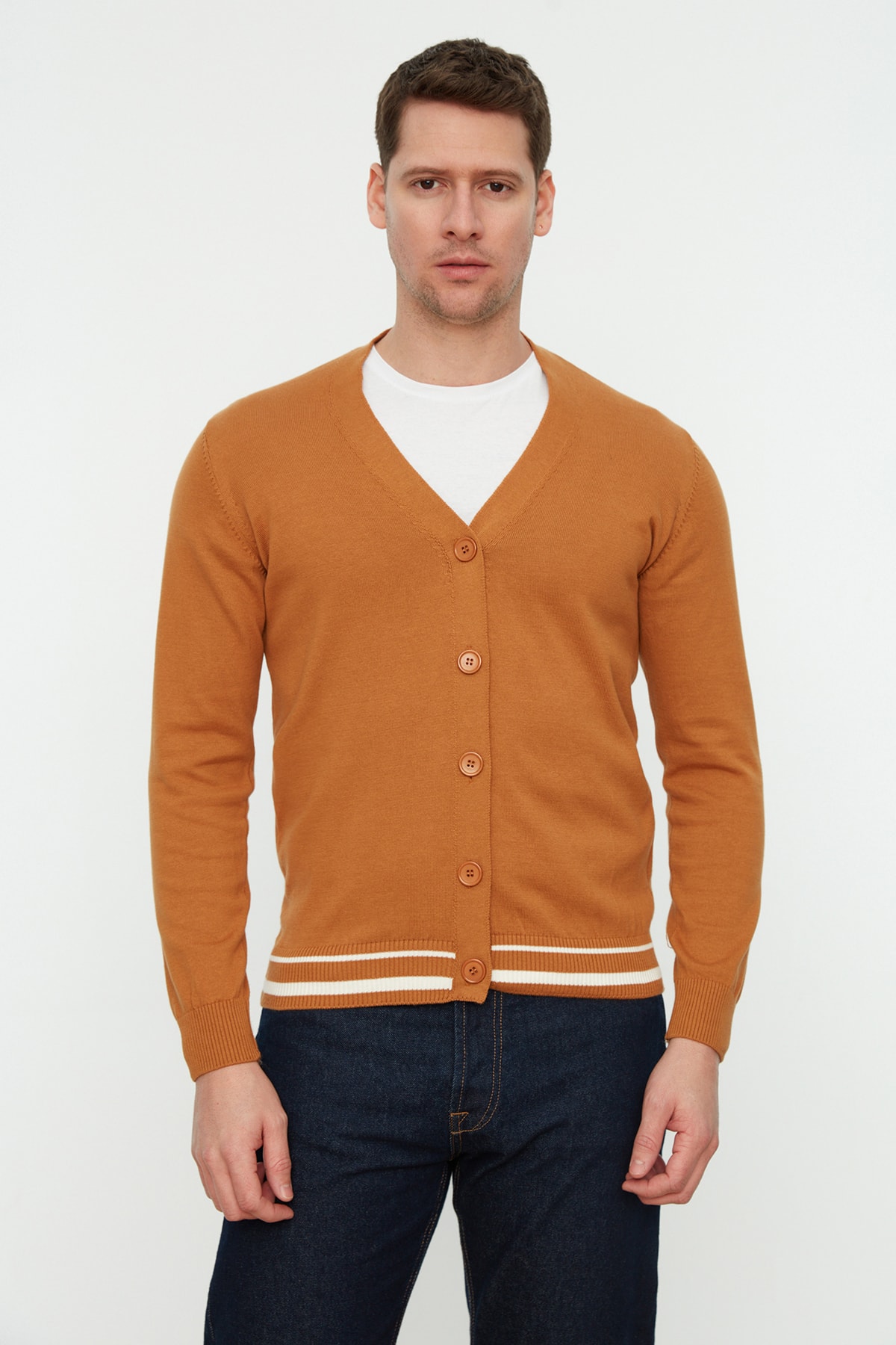 Trendyol Cardigan - Brown - Fitted