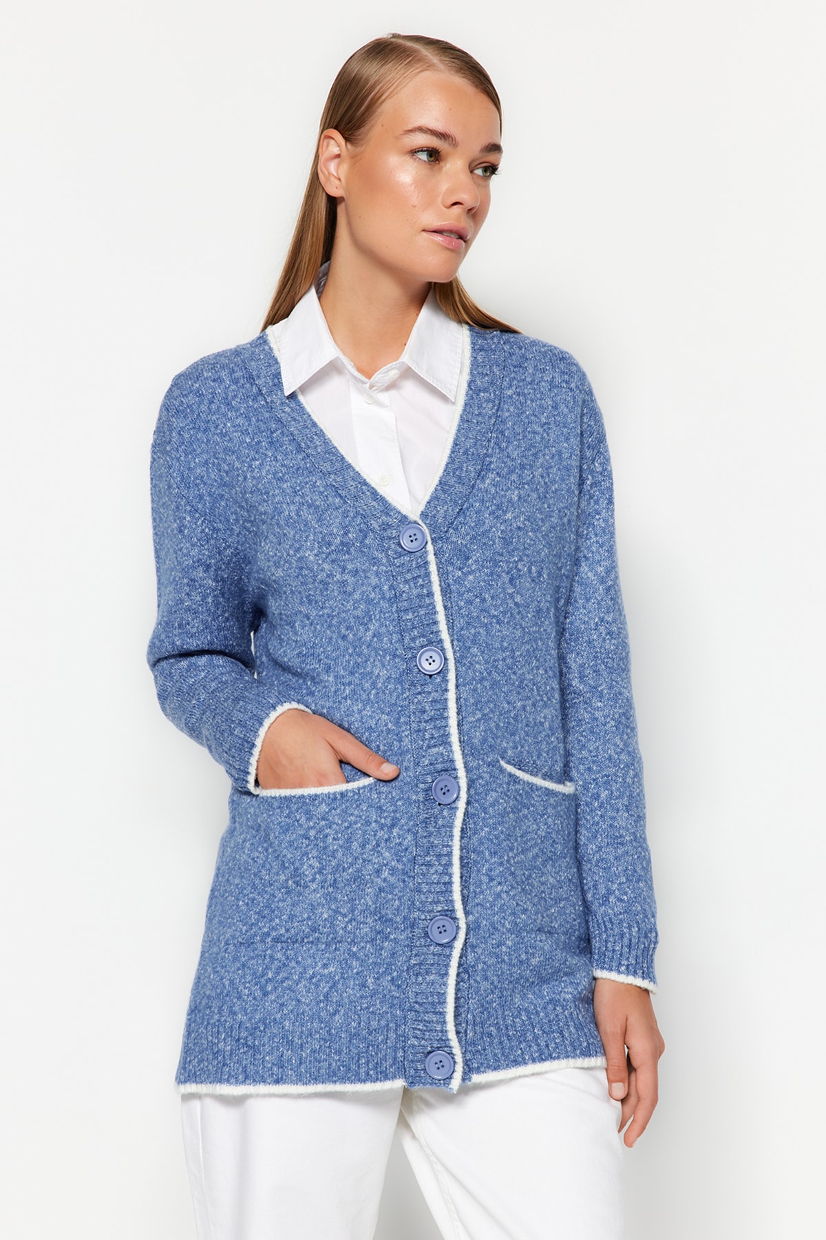 Trendyol Cardigan - Blue - Regular fit