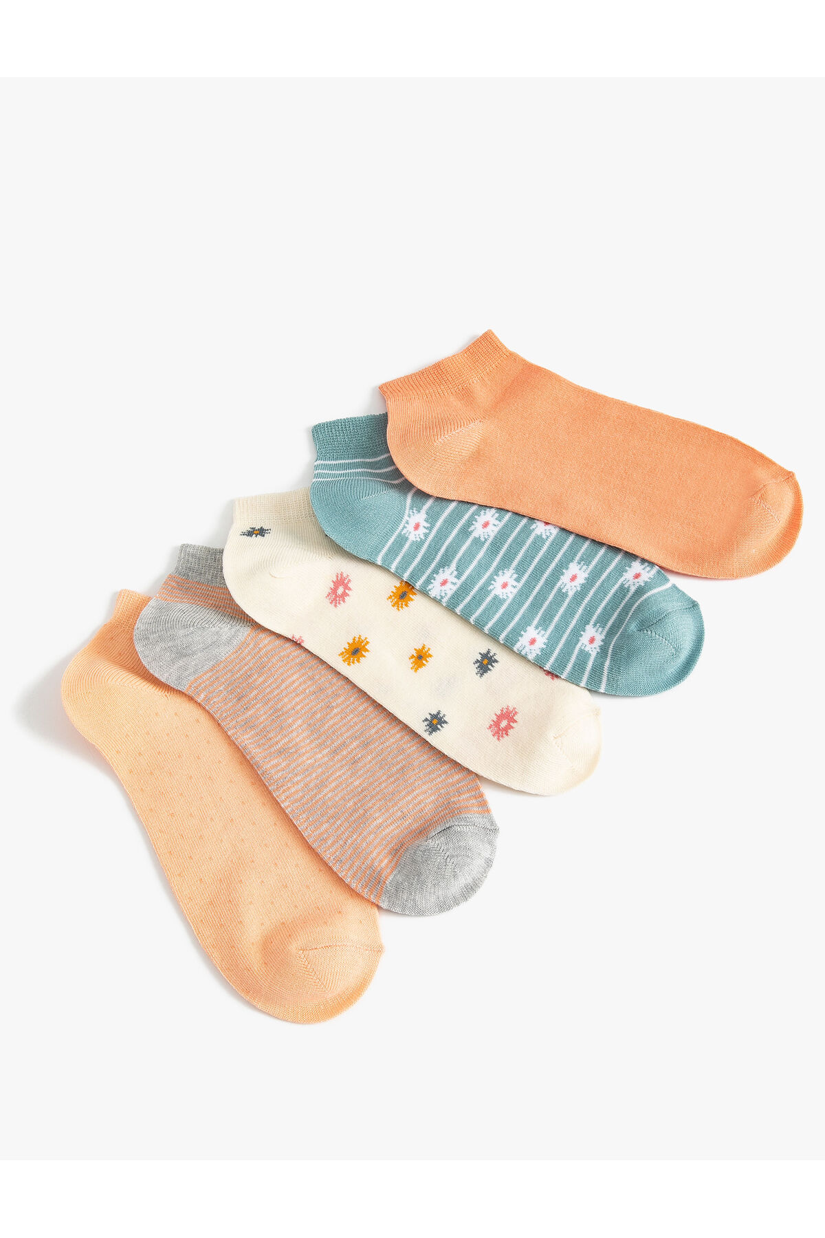Levně Koton Floral 5-Piece Booties Socks Set Multi Color