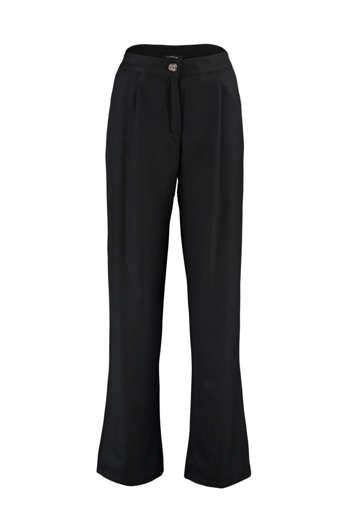 Pantaloni țesute Trendyol Black Straight/Straight Fit