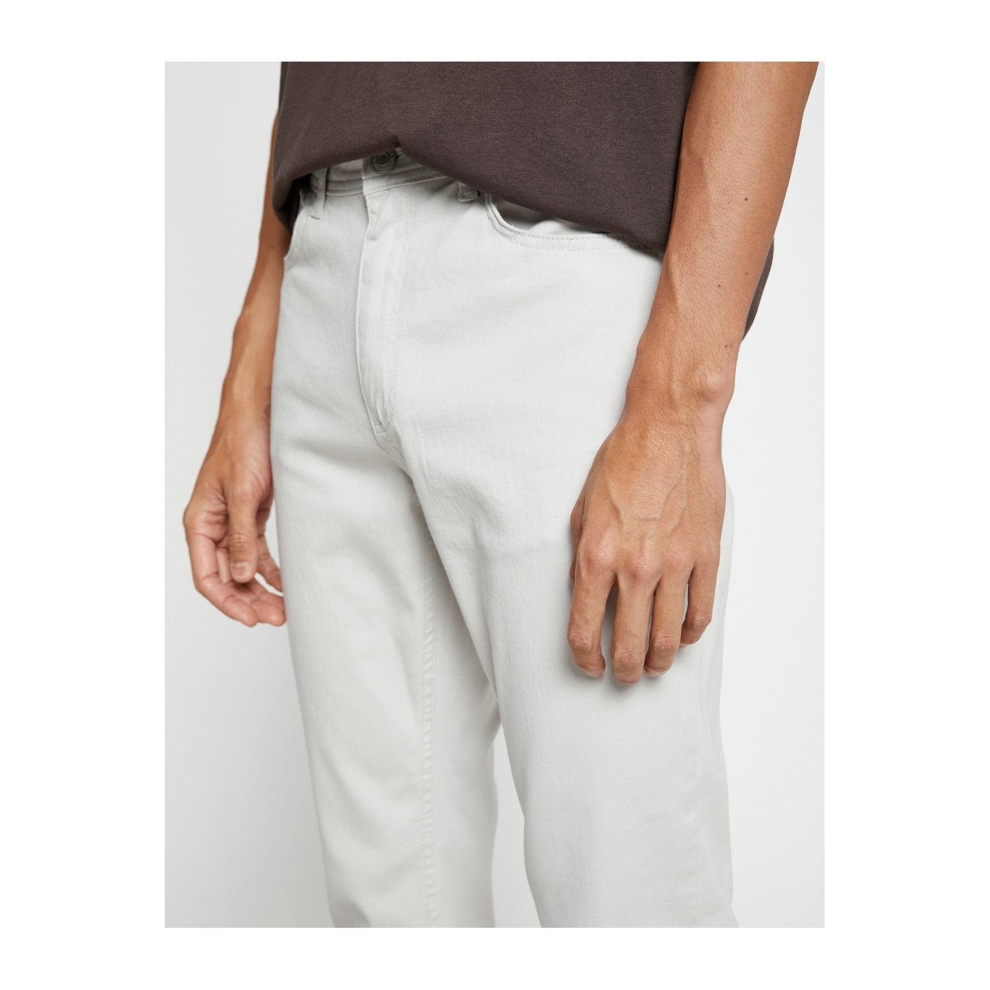 Koton Basic Gabardine Trousers Slim Fit Button Detailed Pocket
