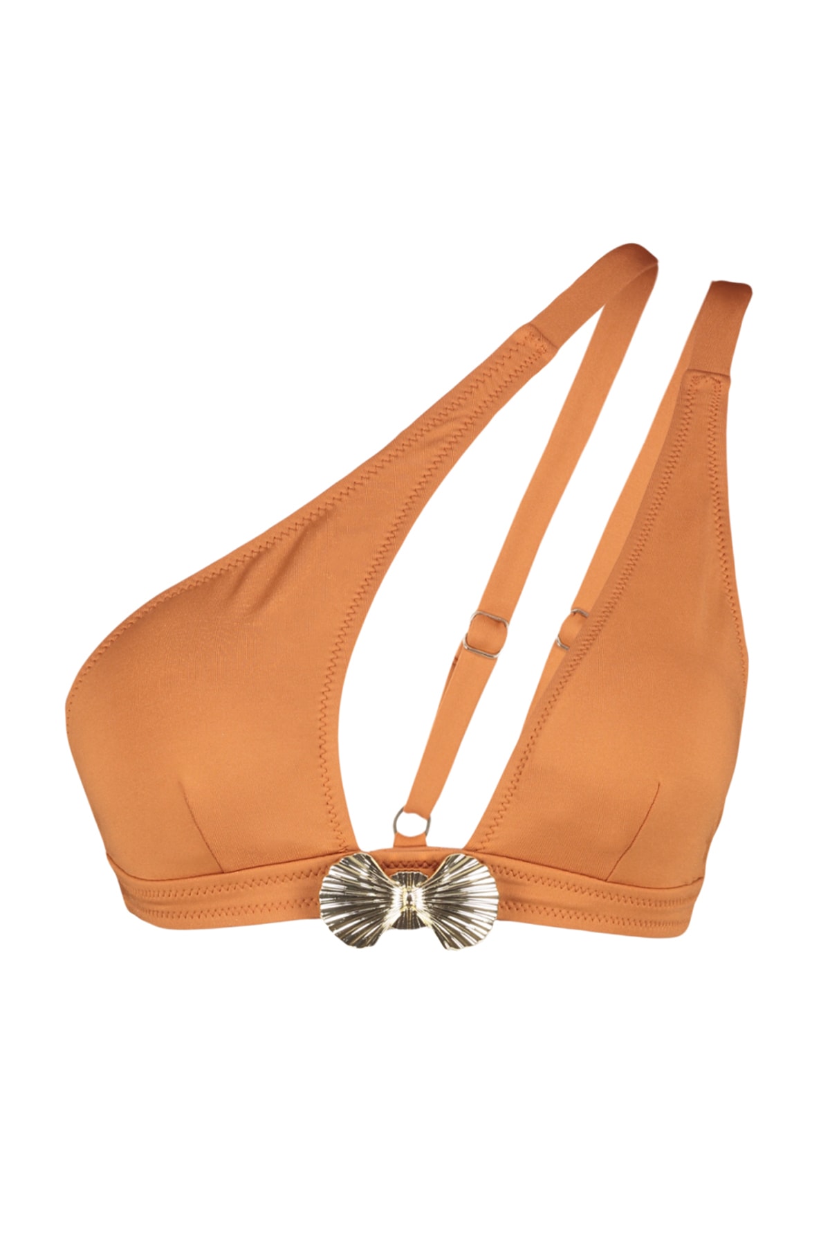 Top bikini Trendyol Cinnamon One Shoulder Accesoriu