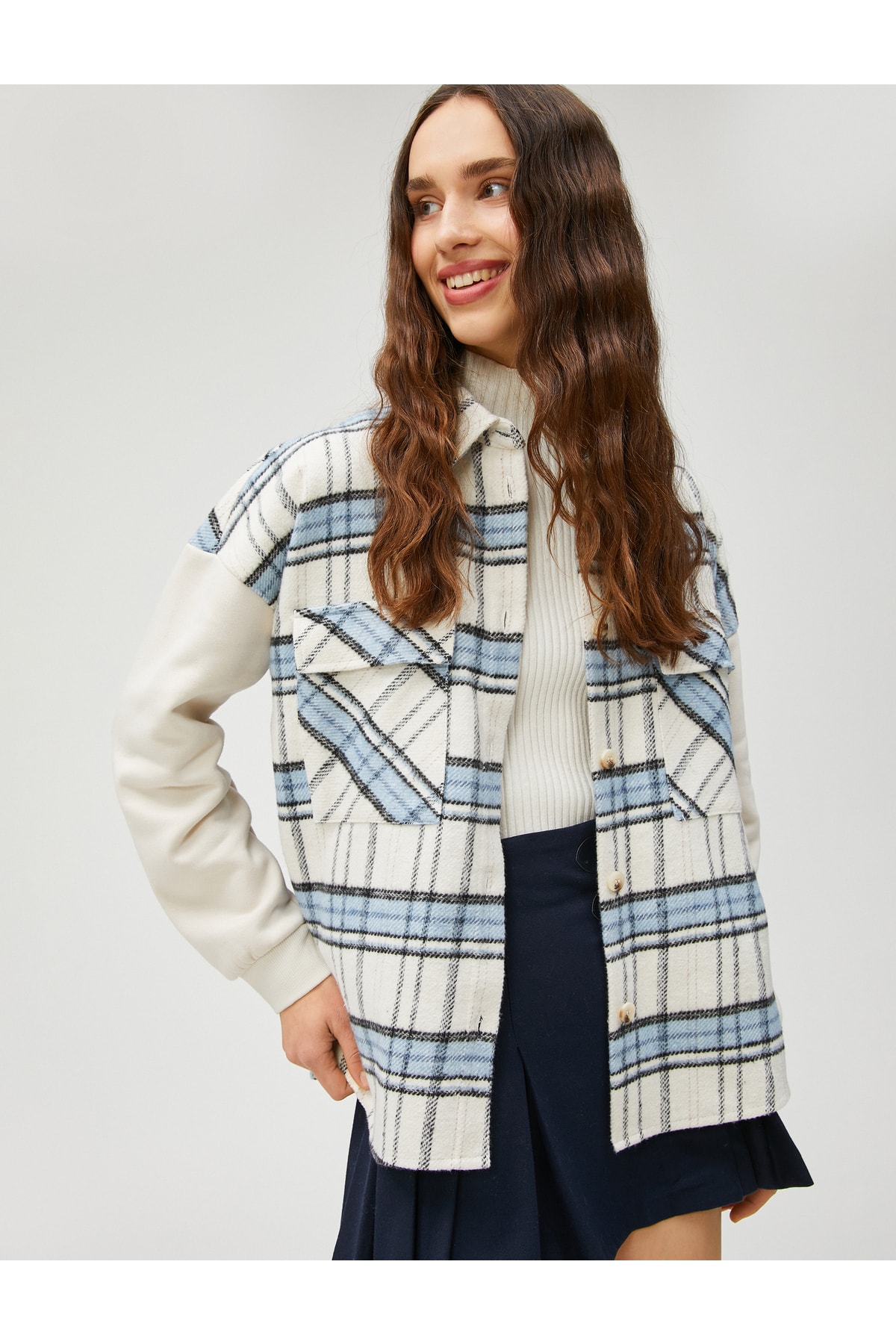 Koton Lumberjack Shirt Jacket Double Pocket Detailed Buttoned