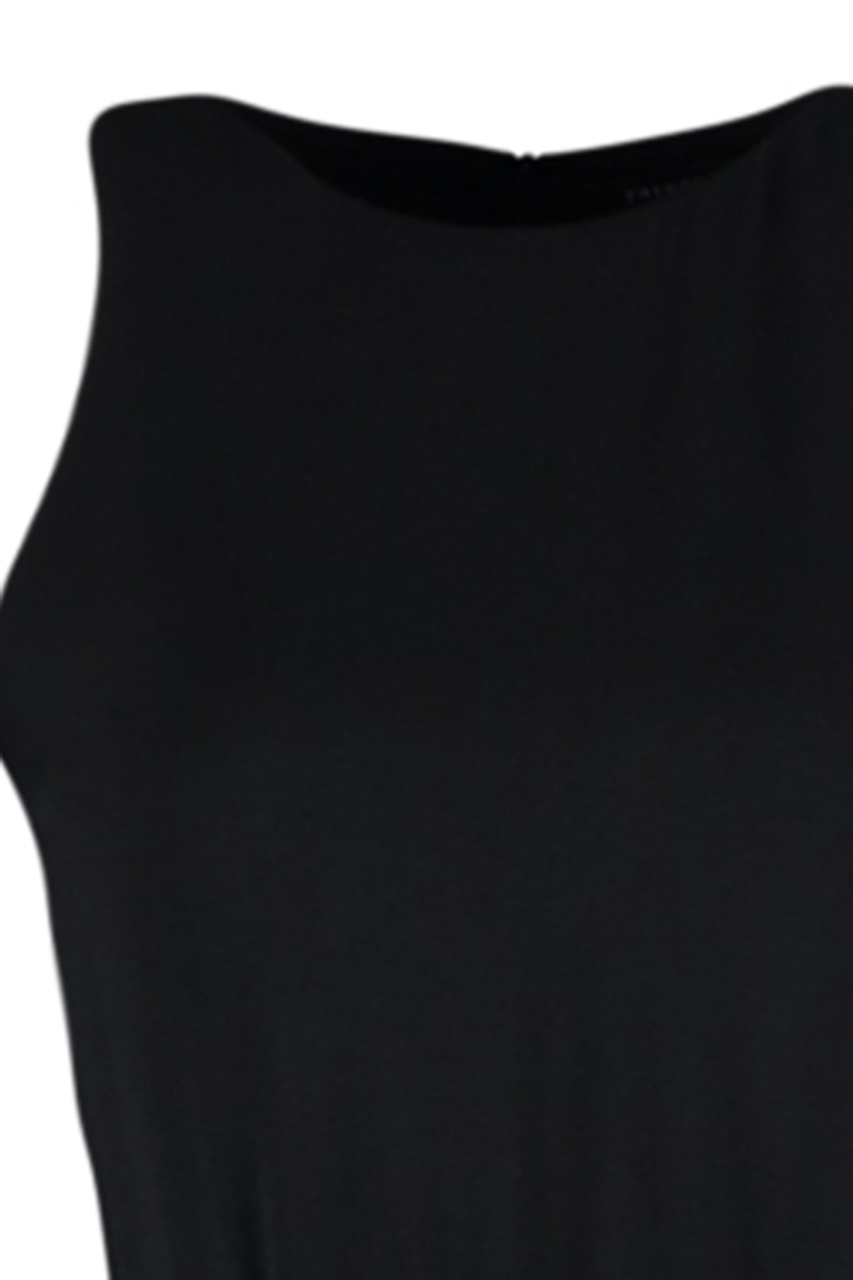 Trendyol Black Belted Snap Detailed Wide Leg Maxi Woven Jumpsuit