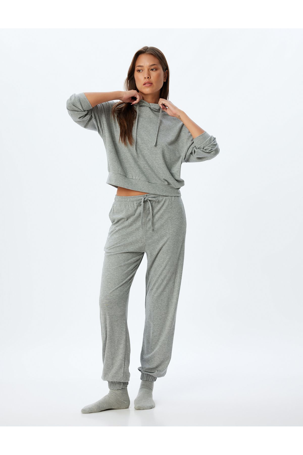 Hooded Pajama Top Long Sleeve