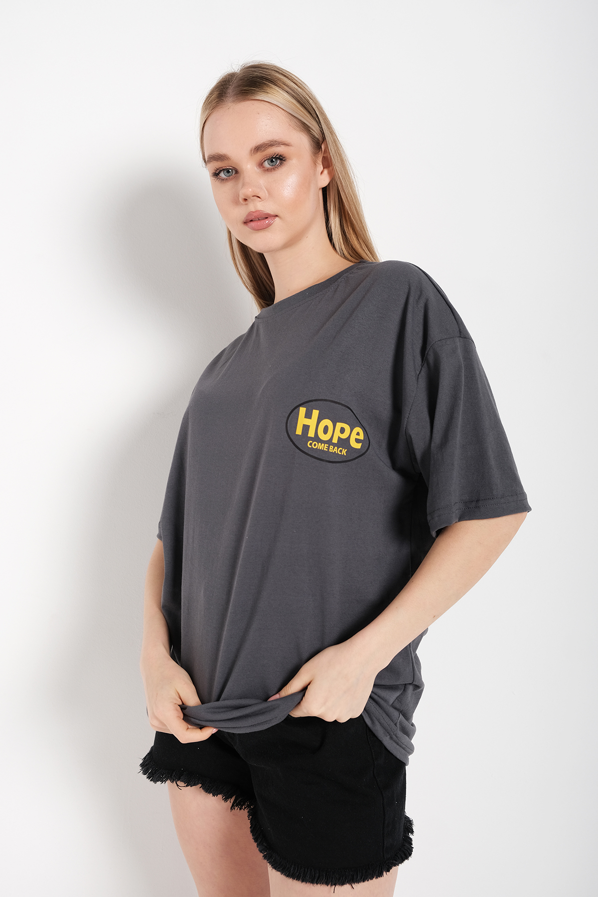 Levně Know Hope Logo Printed Smoked T-Shirt