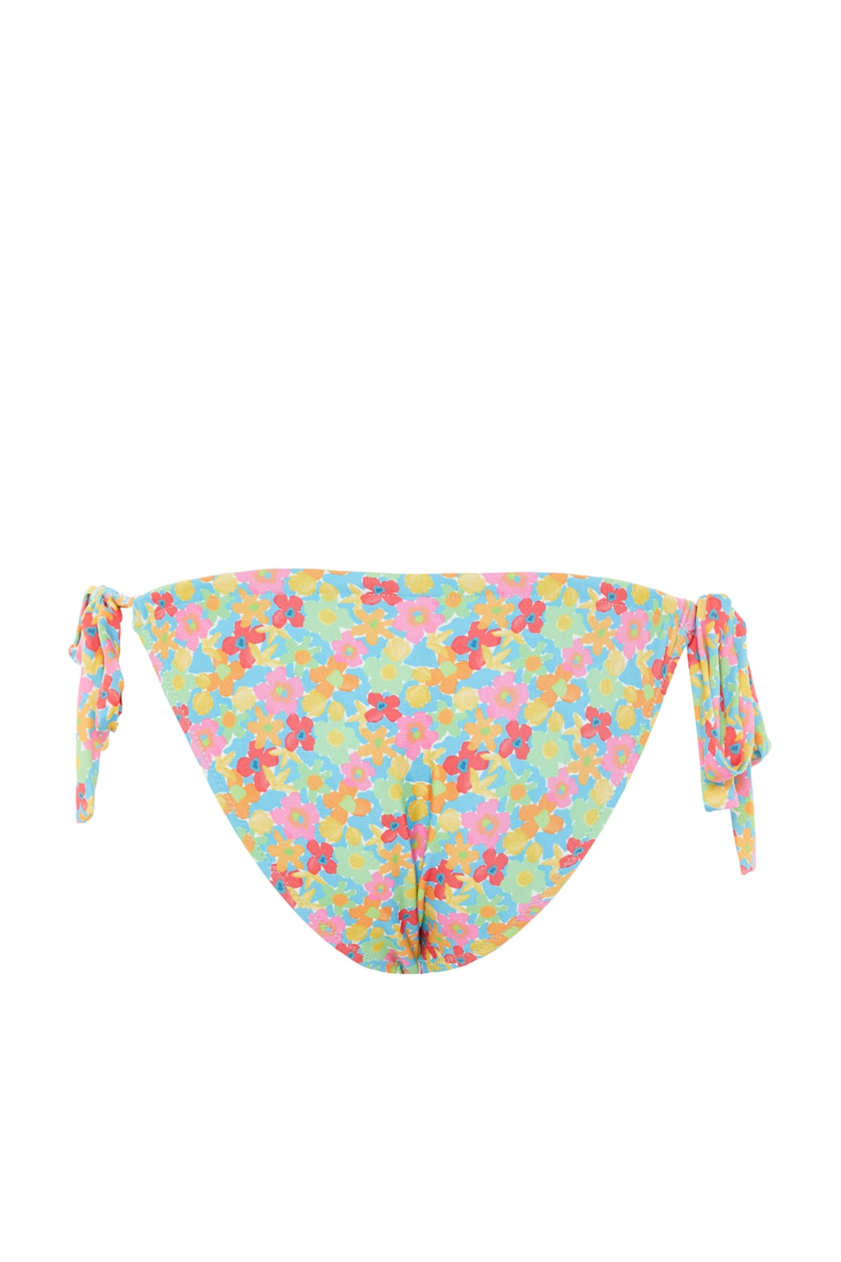 Trendyol Floral Patterned Tunnel High Leg Bikini Bottom