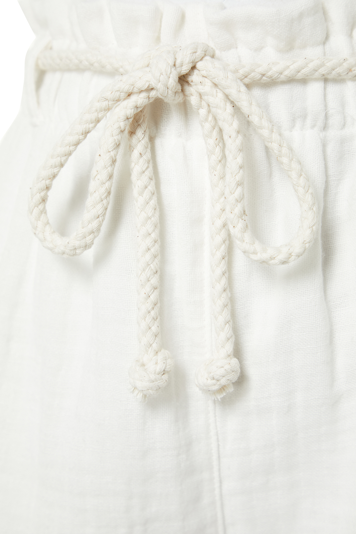 Trendyol White Belted Woven Tie Muslin Beach Shorts & Bermudas