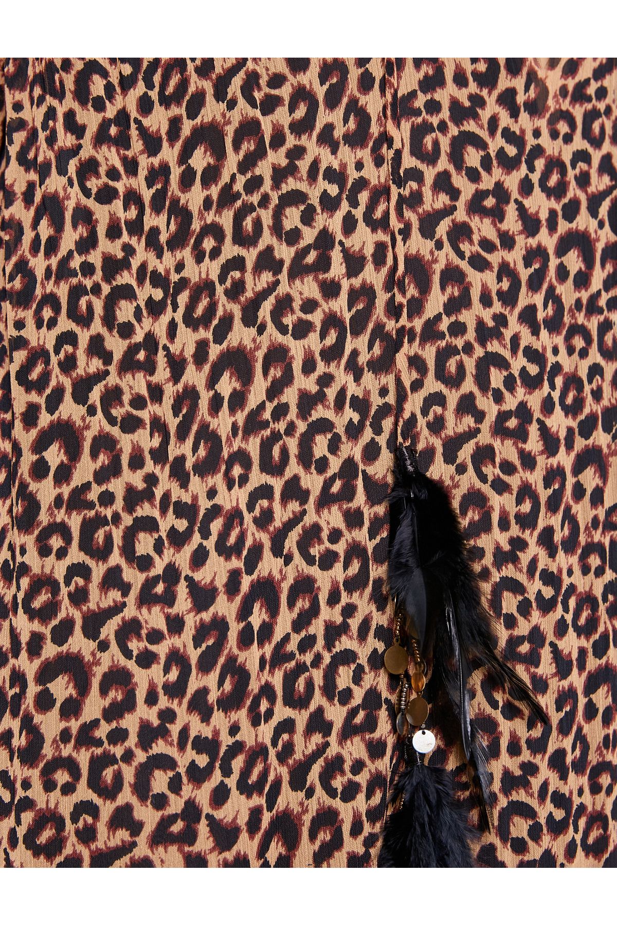 Koton X - Rochie lungă detaliată cu pene adânci în V